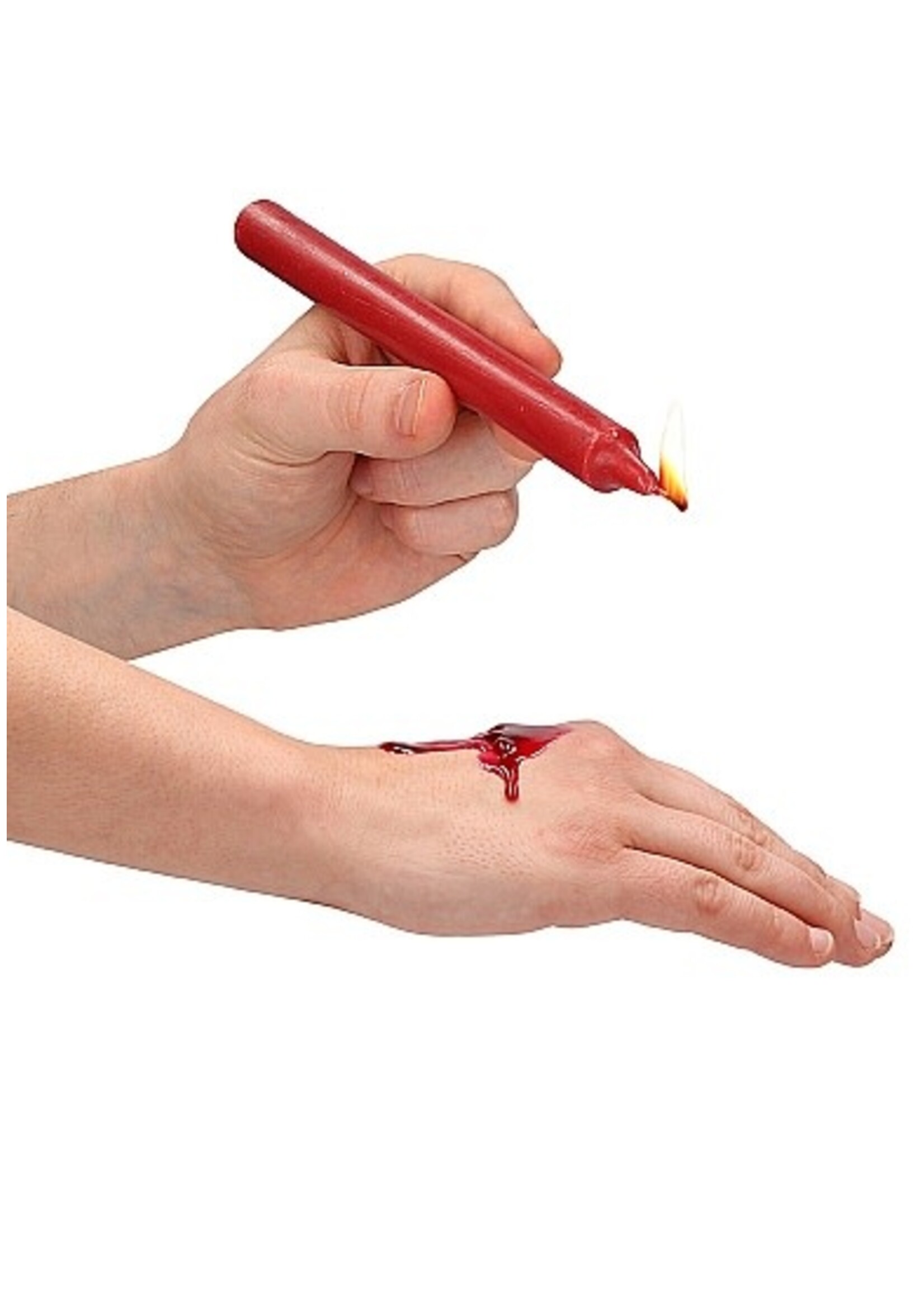 Ouch! Teasing wax candles red