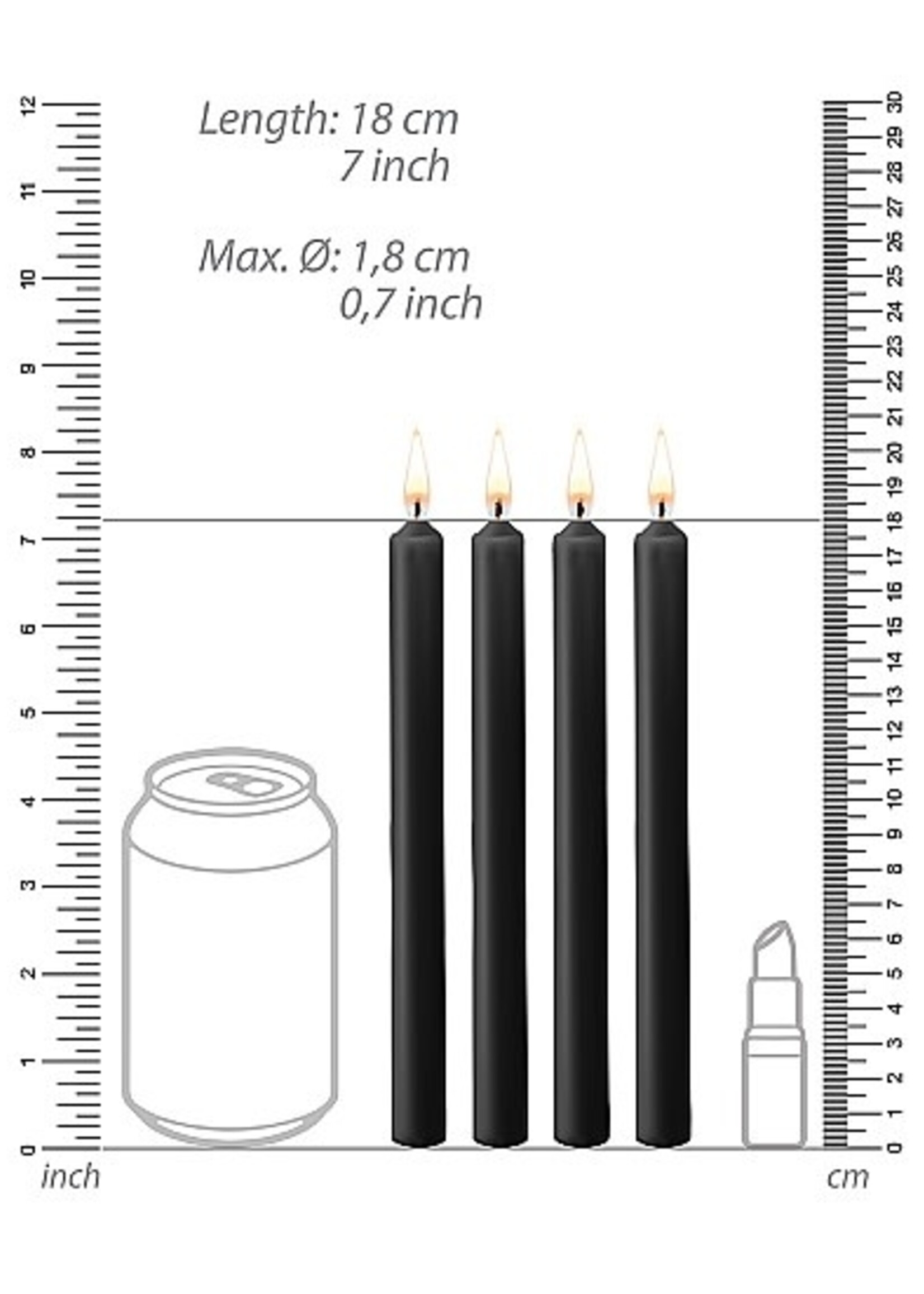 Ouch! Teasing wax candles black