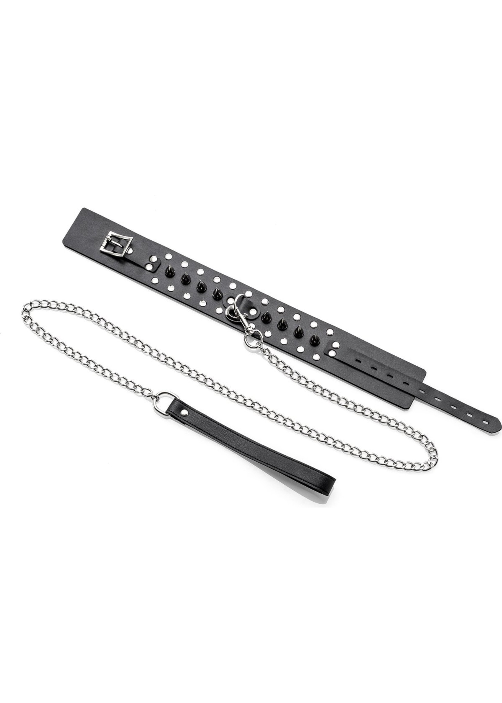 ZennToys Spiked collar with leash black