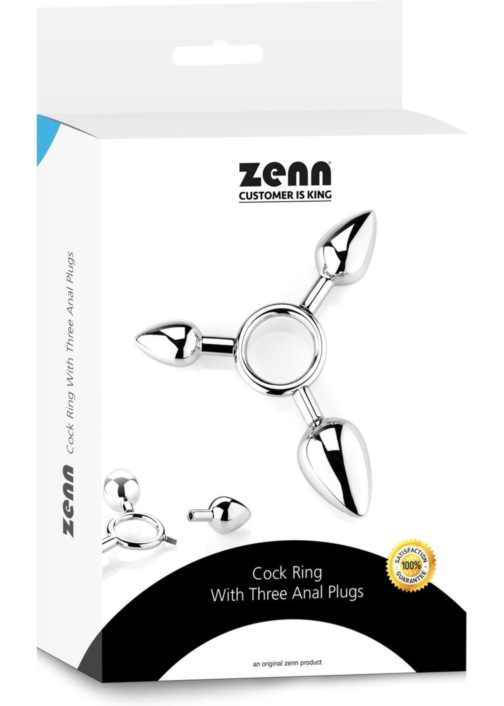 ZennToys Cock ring with three anal plugs