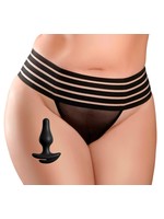 Panties with stimulating plug black OneSize Queen