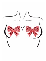 Leg Avenue Rhinestone bow nipple jewels red