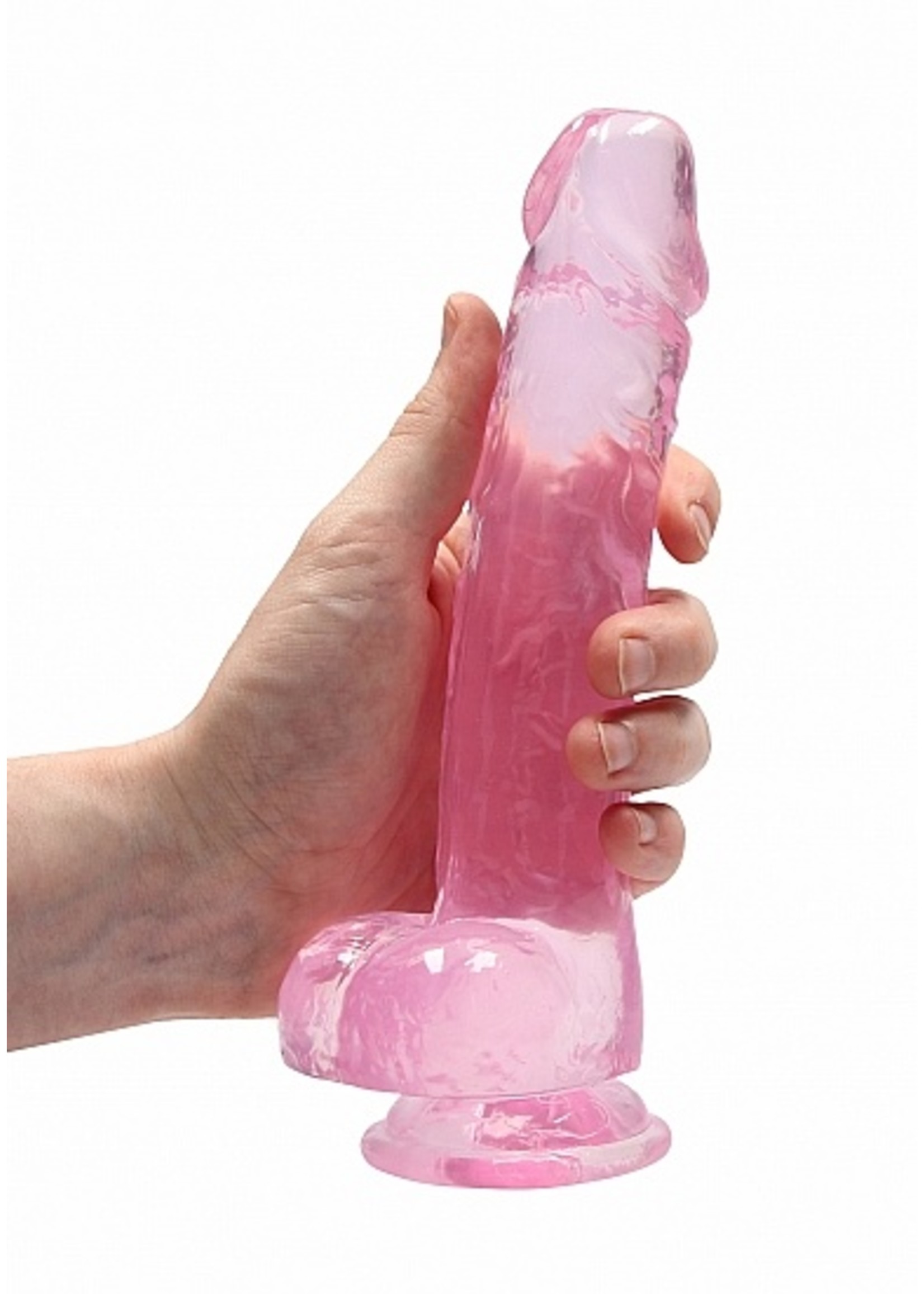 Realrock by Shots Realistic dildo with balls  8" pink