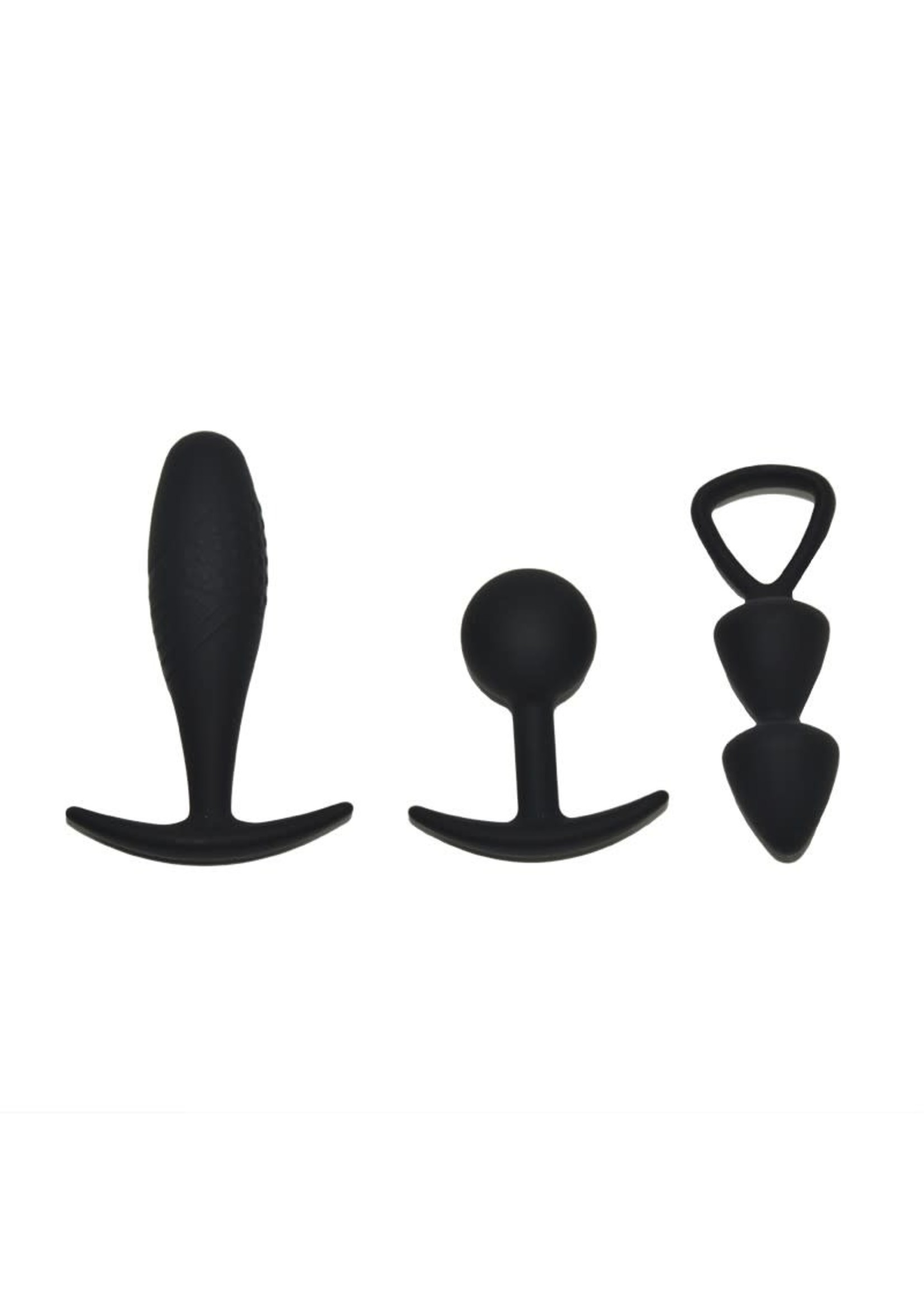 Rimba Set of butt plugs maat M - zwart