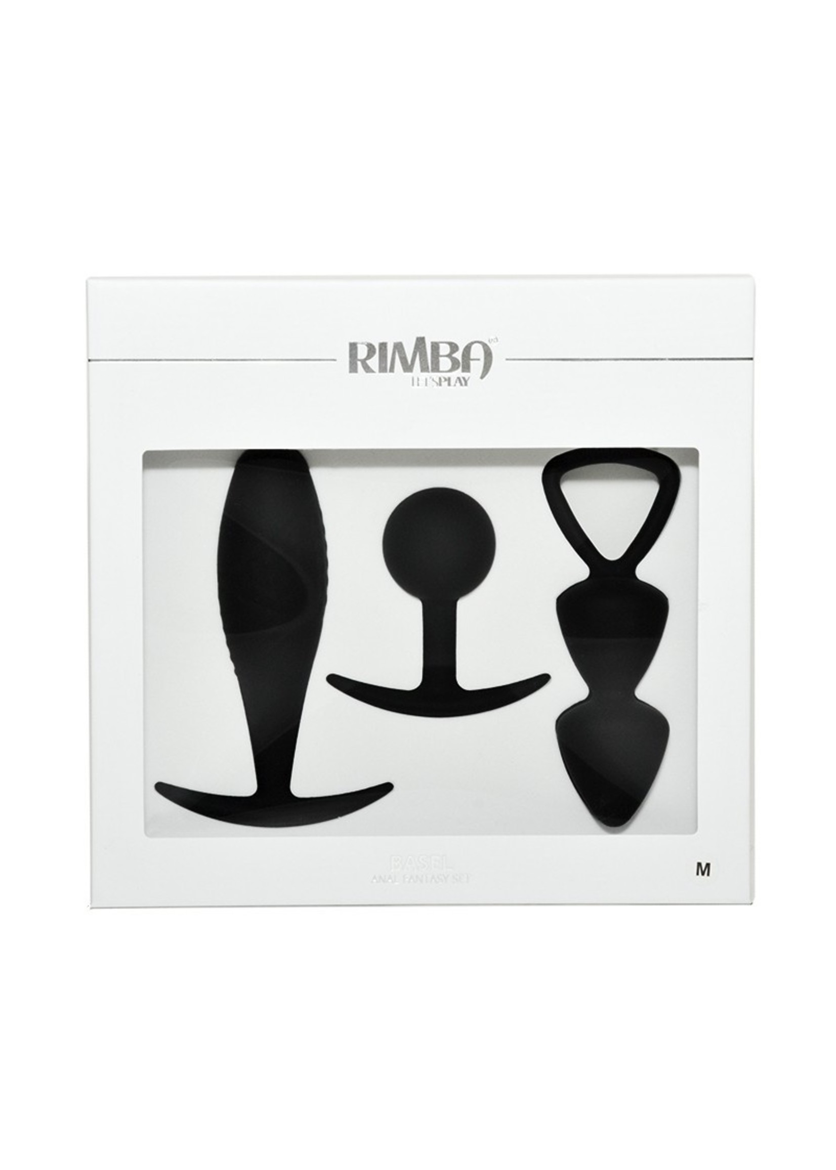 Rimba Set of butt plugs maat M - zwart