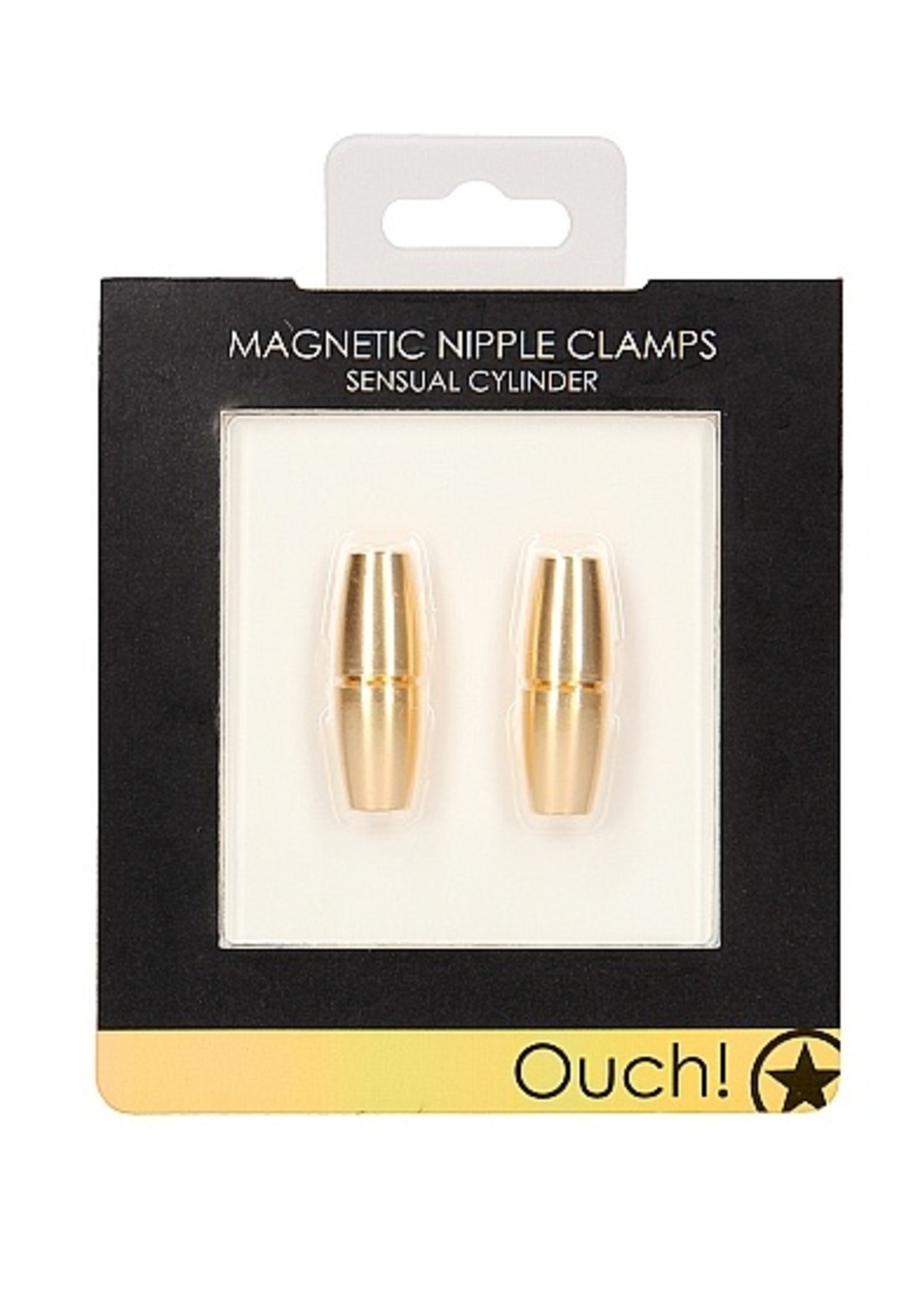 Ouch! Magnetic Nipple Clamps - Sensual Cylinder - Gold