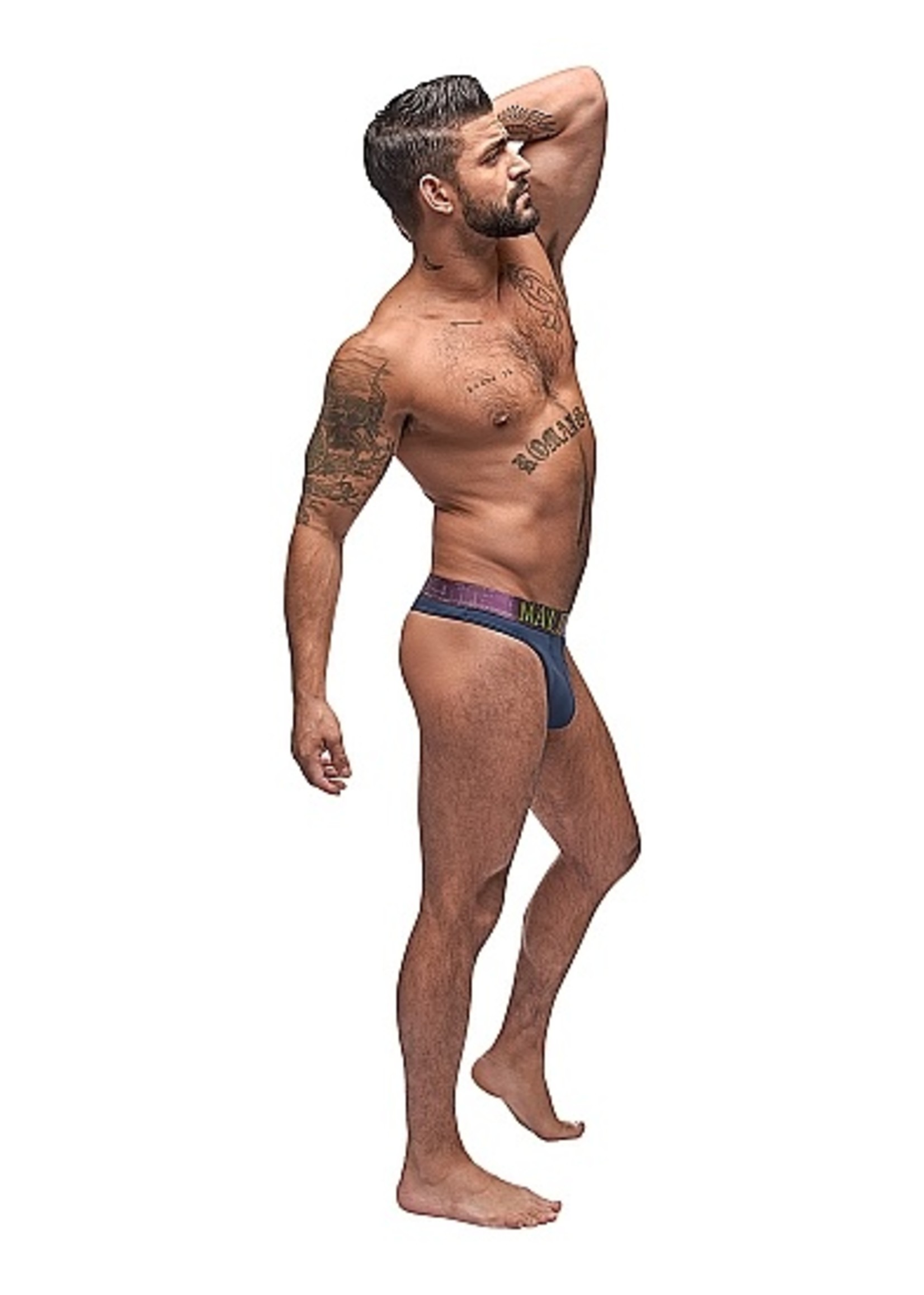 Male power Avant-garde enhancer thong - navy blue