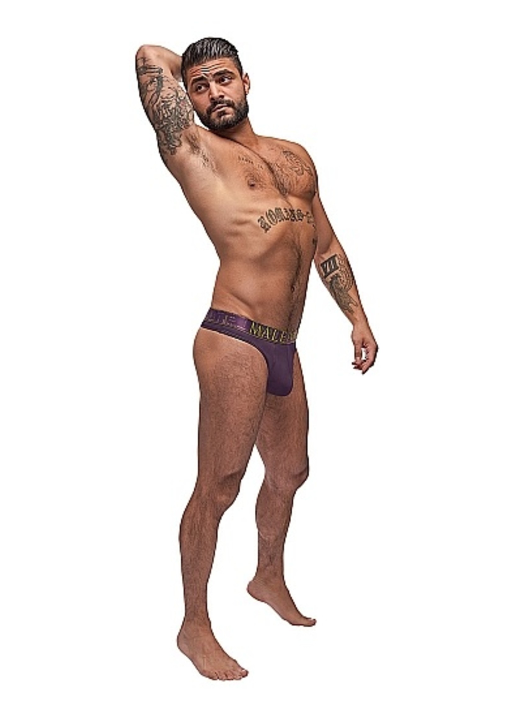 Male power Avant-garde enhancer thong - dark purple
