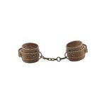 Ouch! Leather hand cuffs - brown