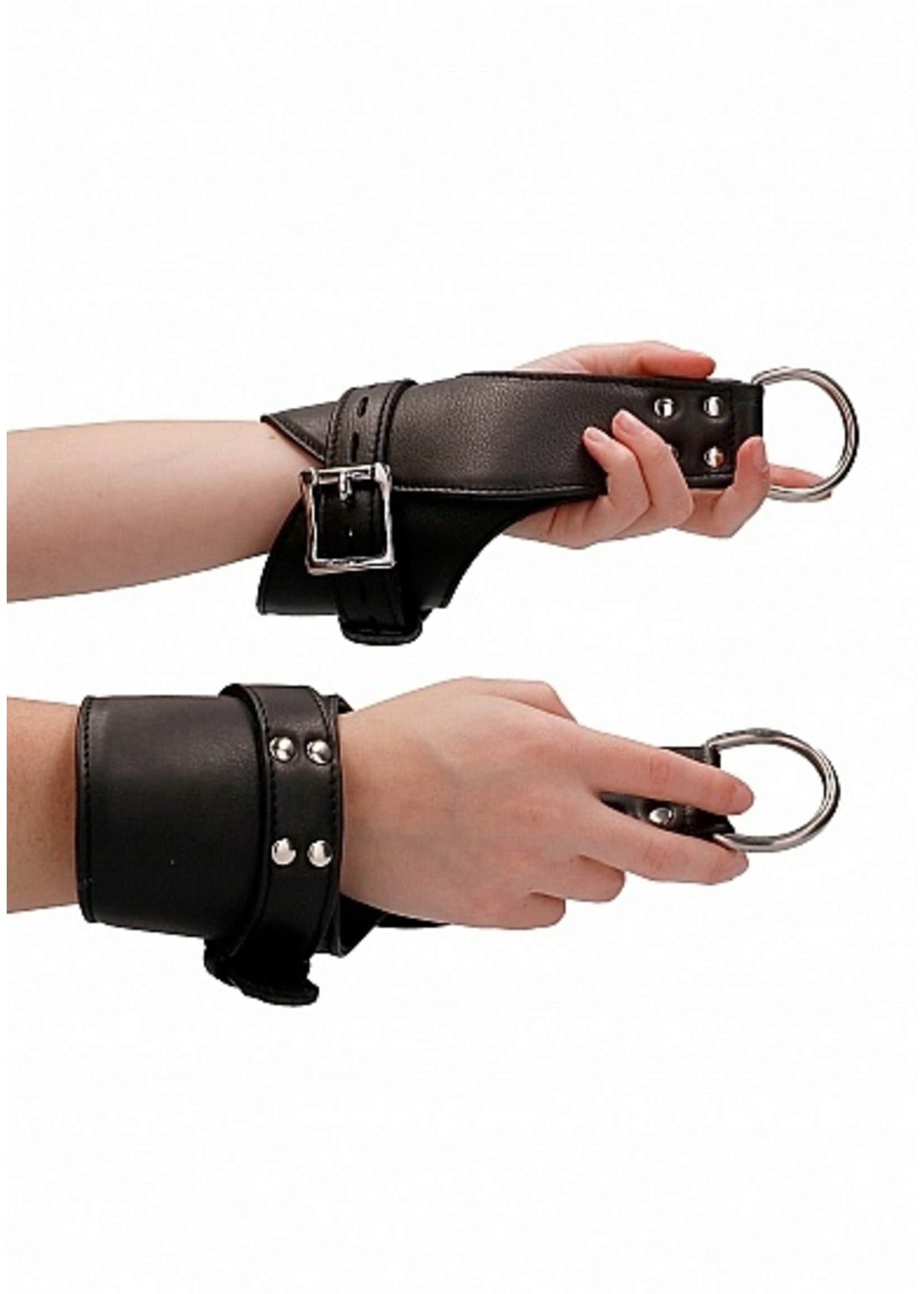 Ouch! Suspension wrist bondage handcuffs - black