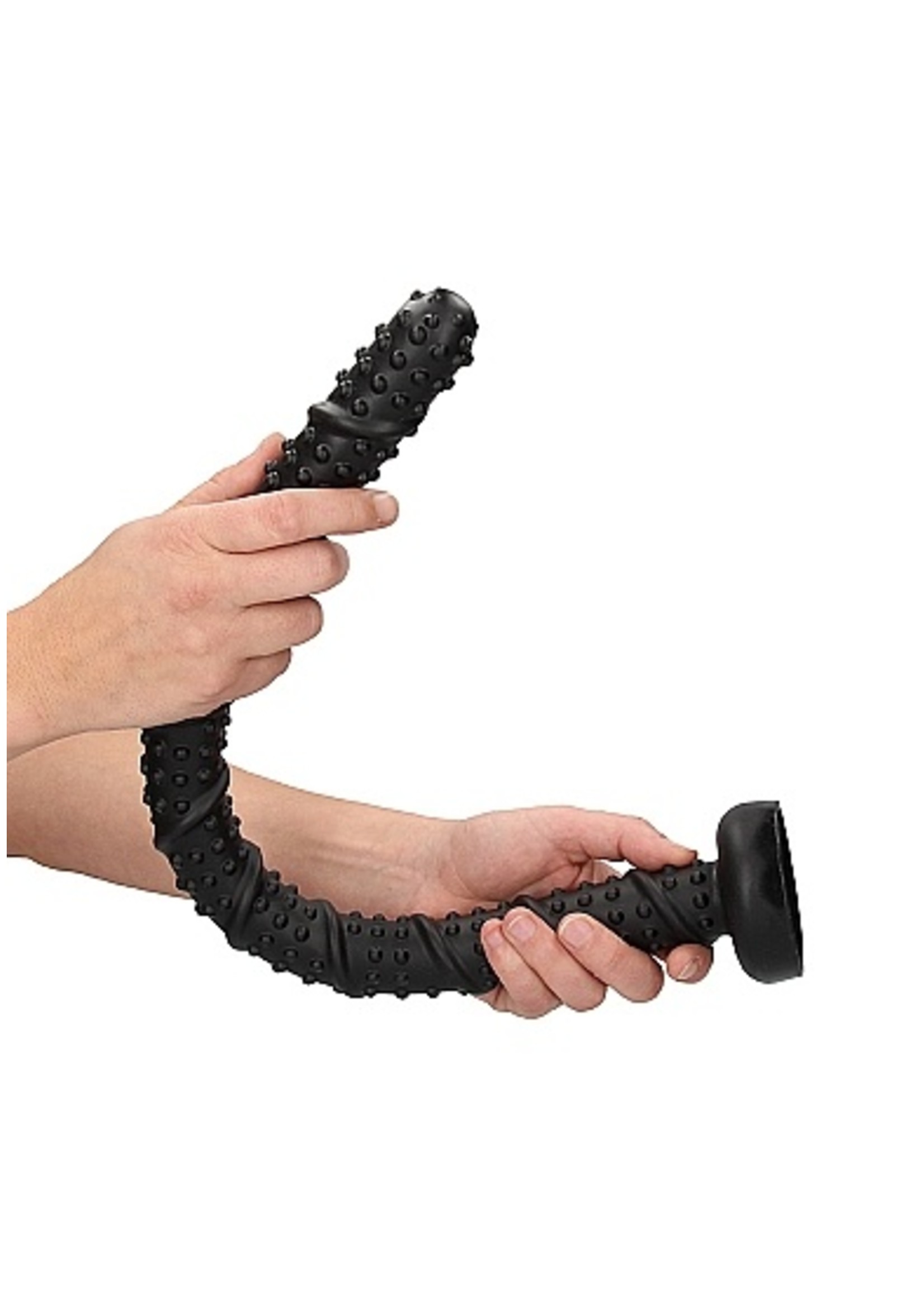 Ouch! Ass textured snake dildo 55 cm - Black