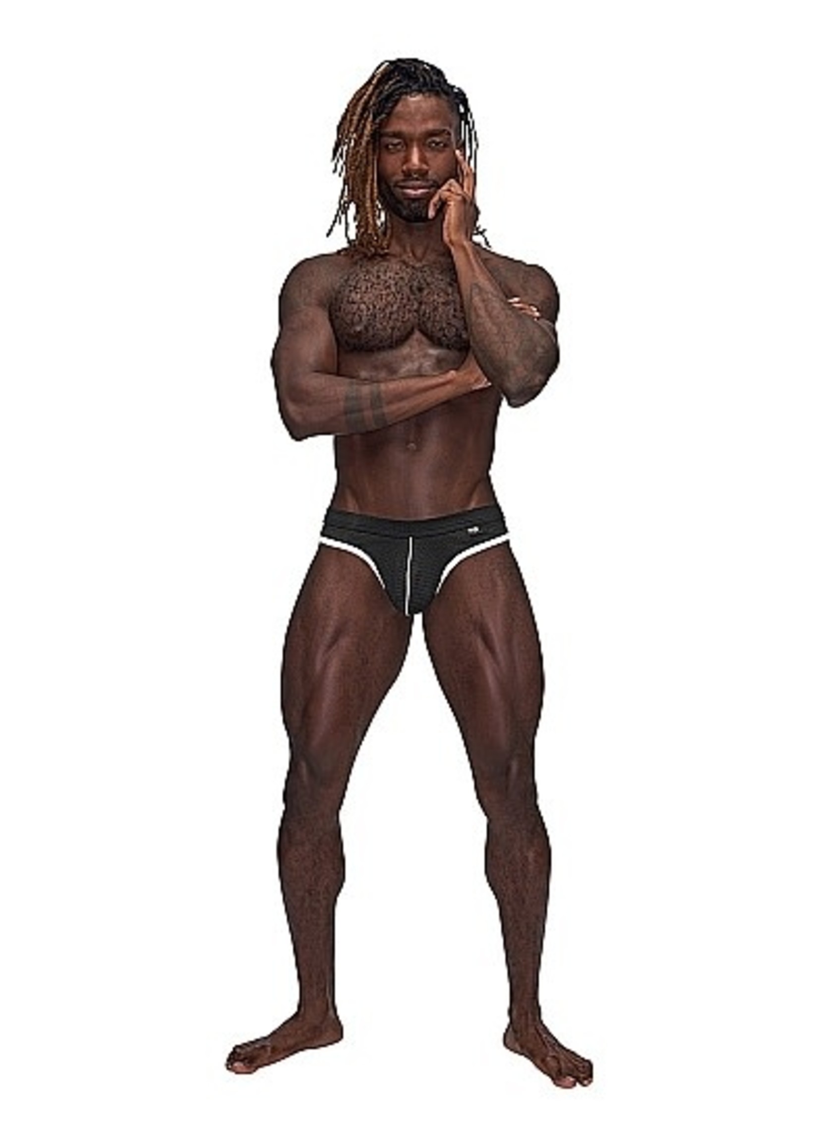 Male power Sport Mesh Thong - black
