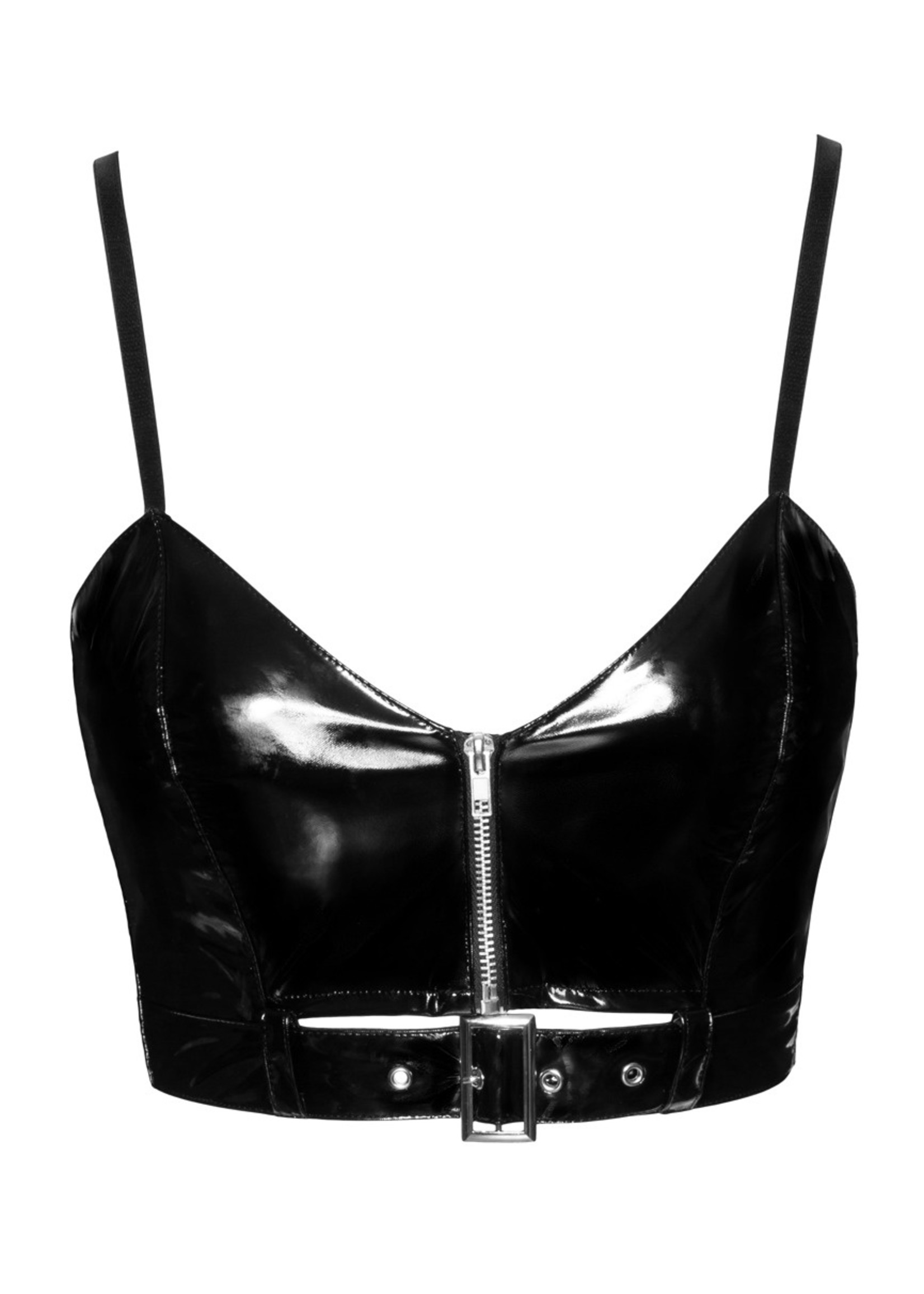 Black Level Lak/ Vinyl bustier with buckle black