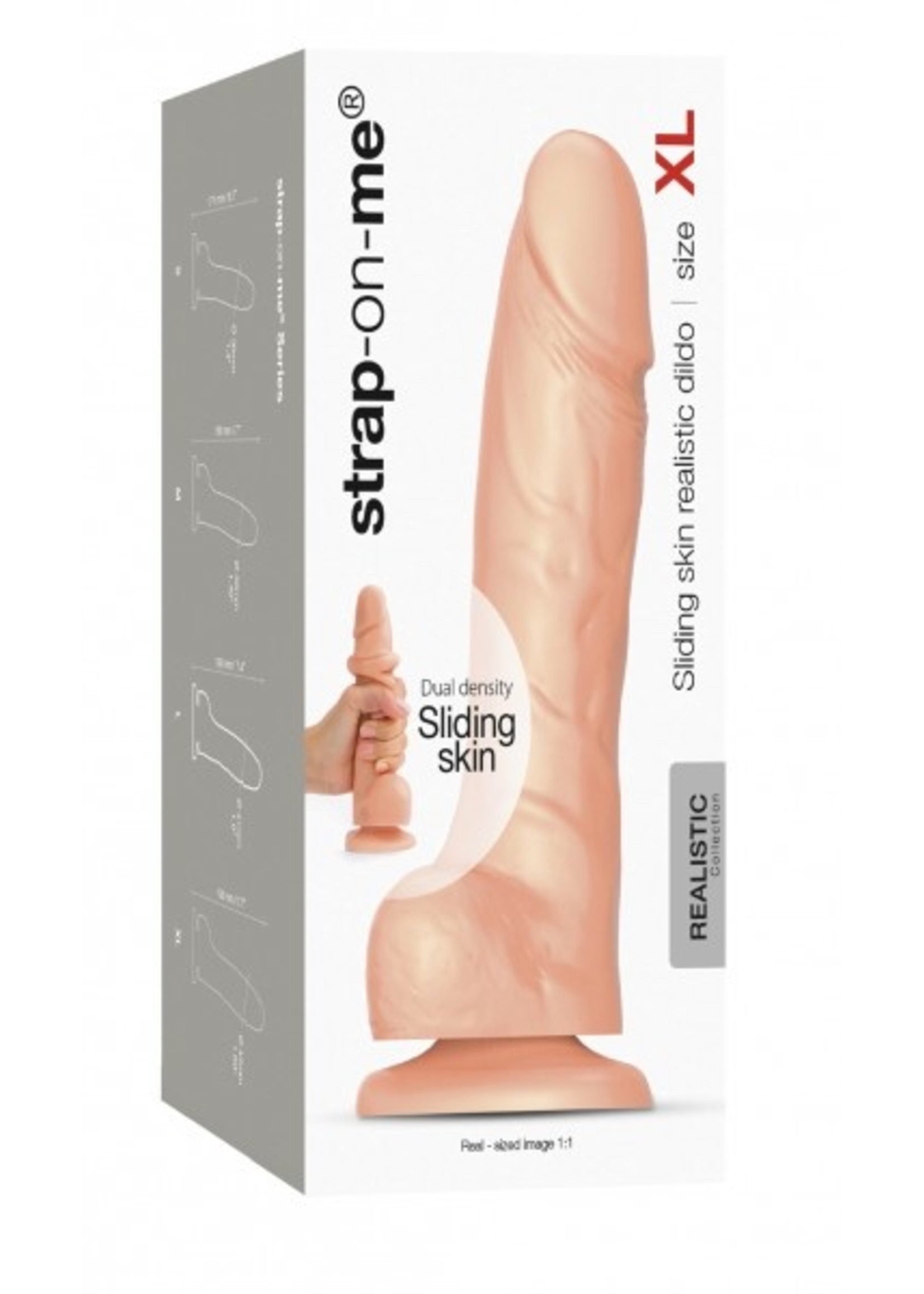 Strap-on -me Sliding skin realistic dildo flesh - XL