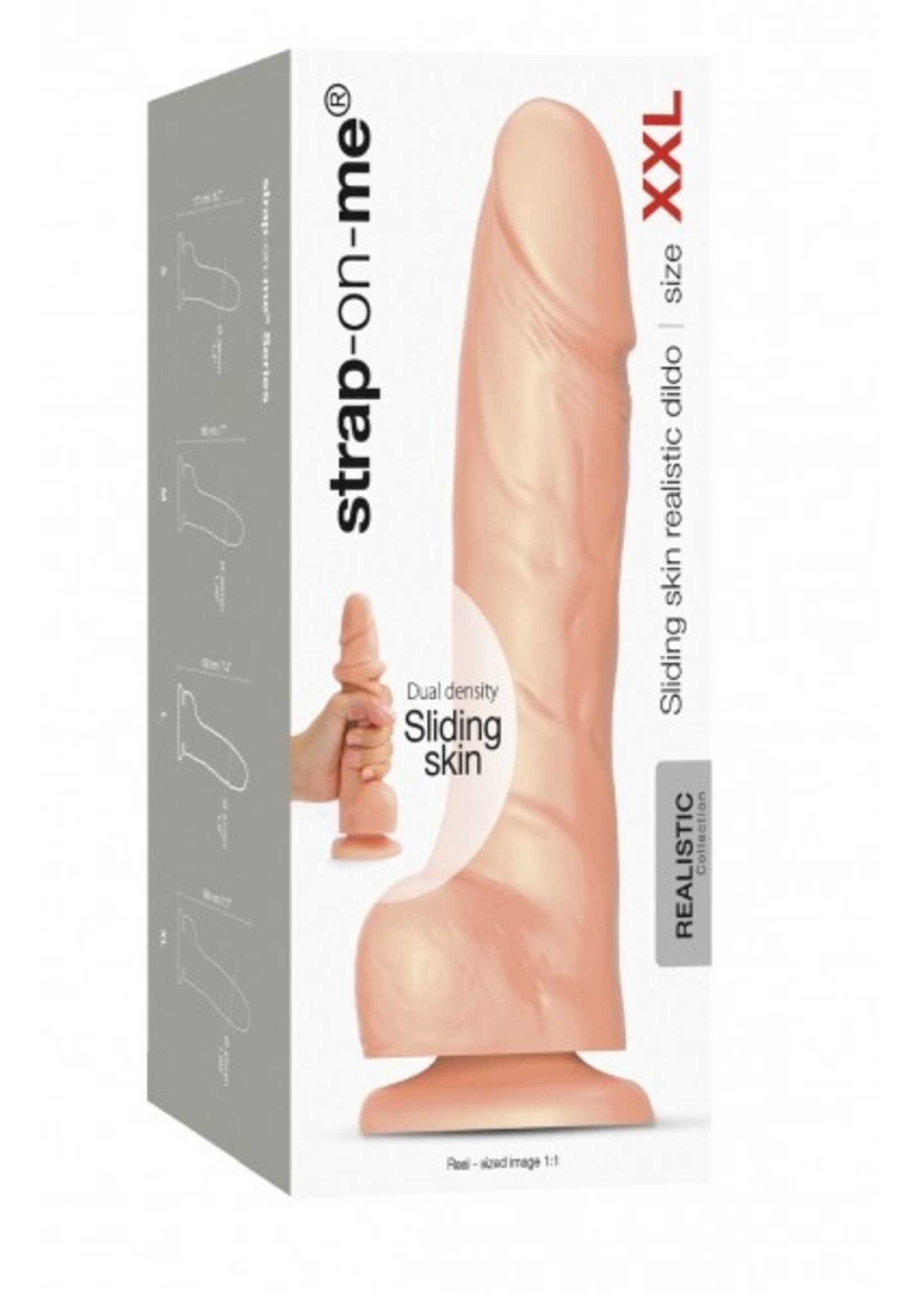 Strap-on -me Sliding skin realistic dildo flesh - XXL