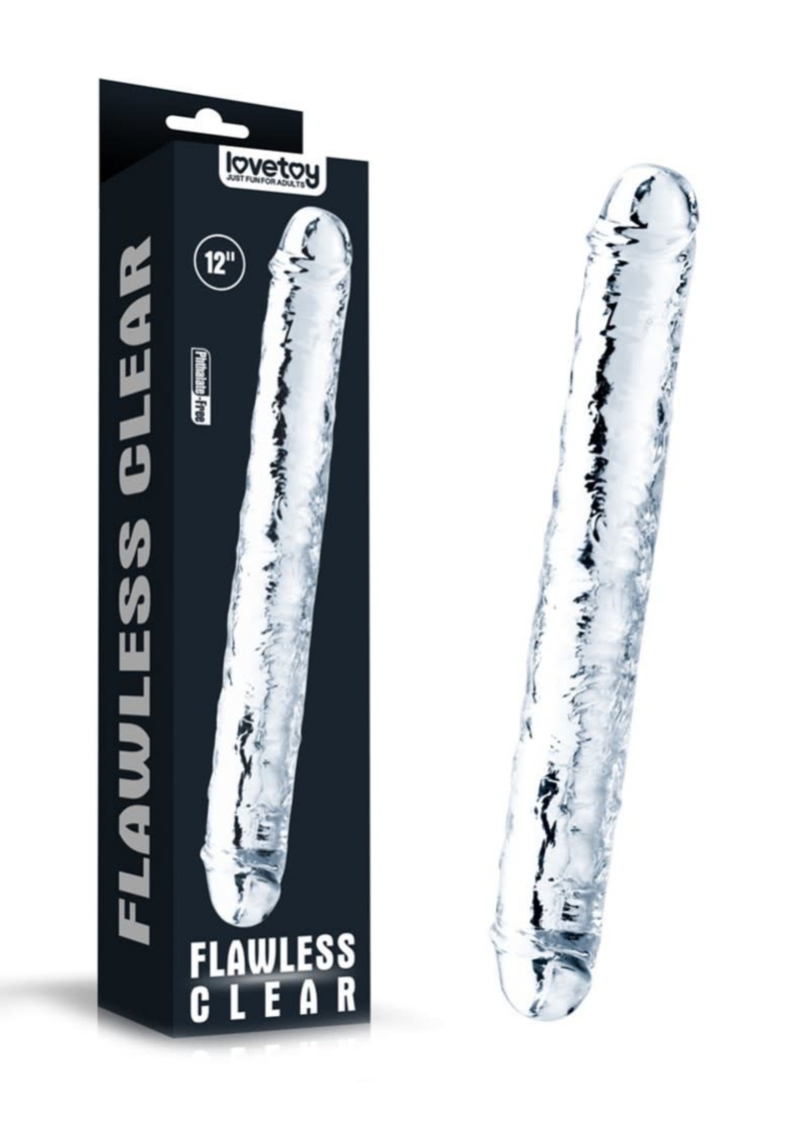 LoveToy Flawless clear double dildo - 30 cm
