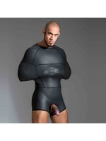 665 Leather Neoprene pod suit - black