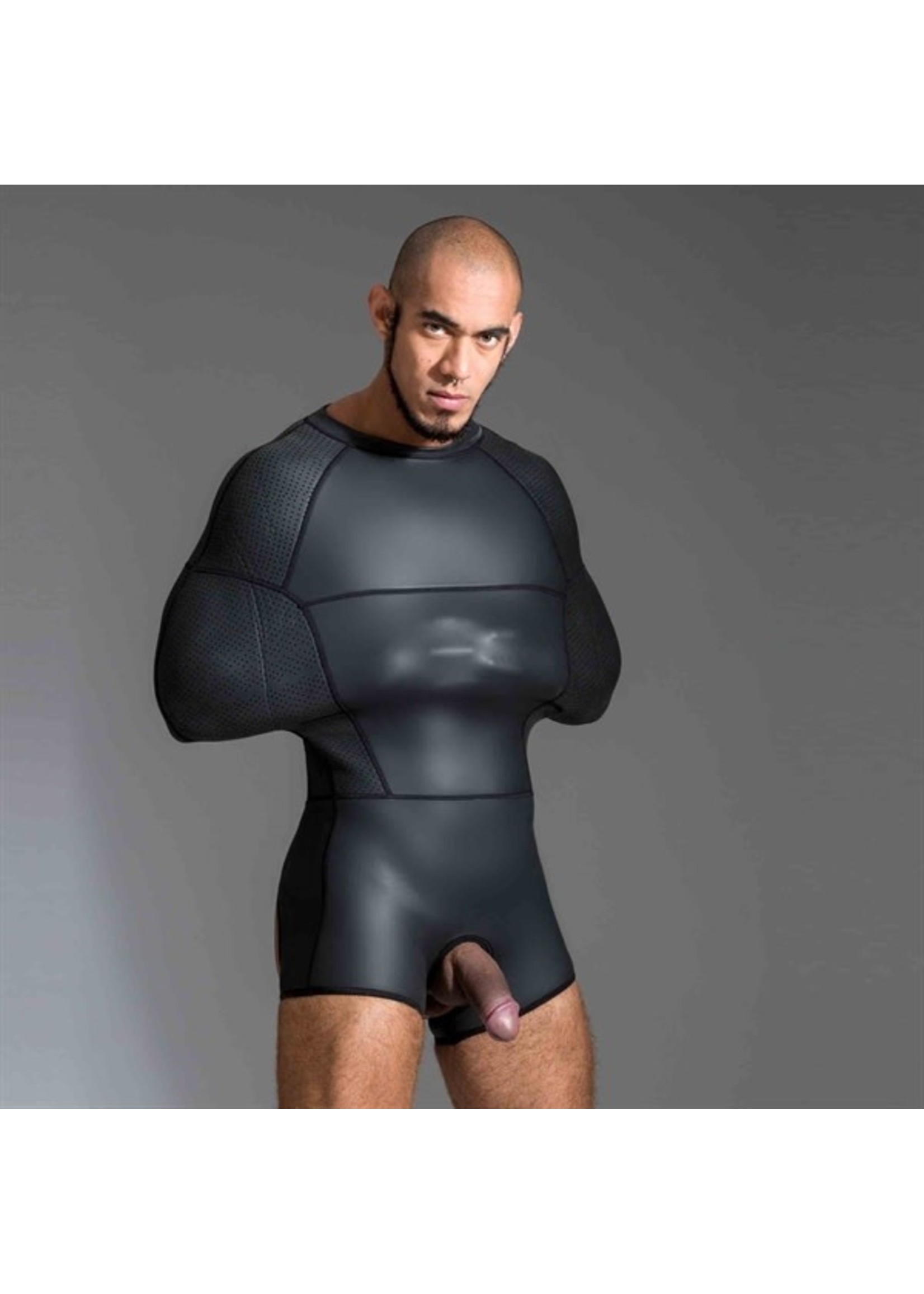 665 Leather Neoprene pod suit - black