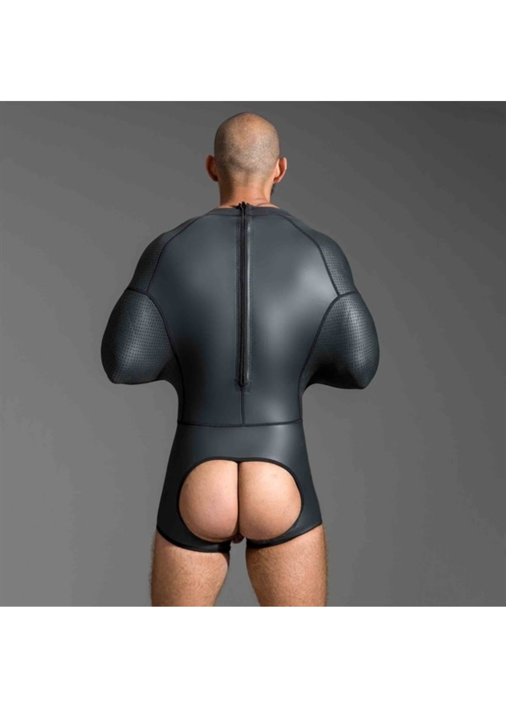 665 Leather Neoprene pod suit - black