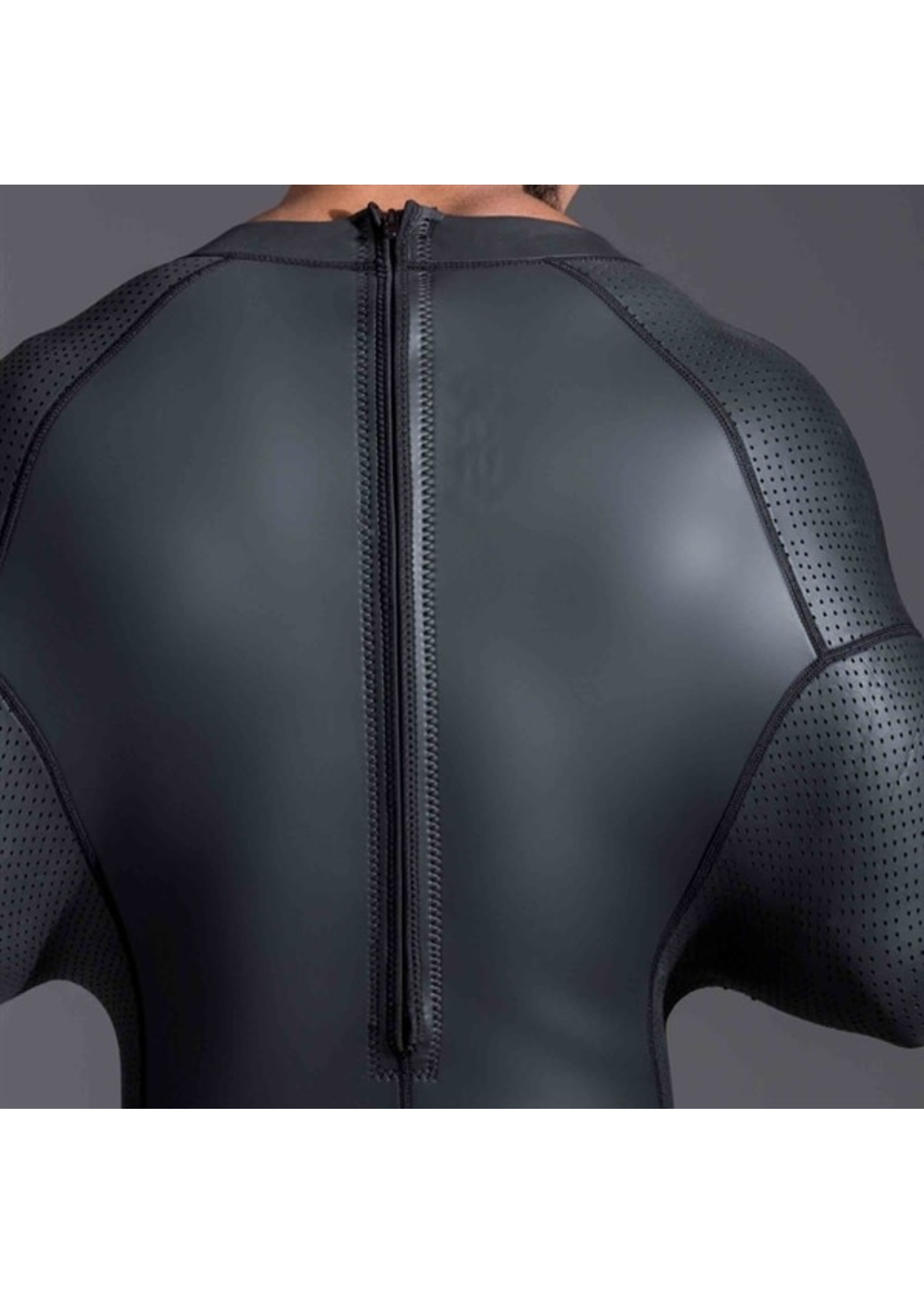 665 Leather Neoprene pod suit - black