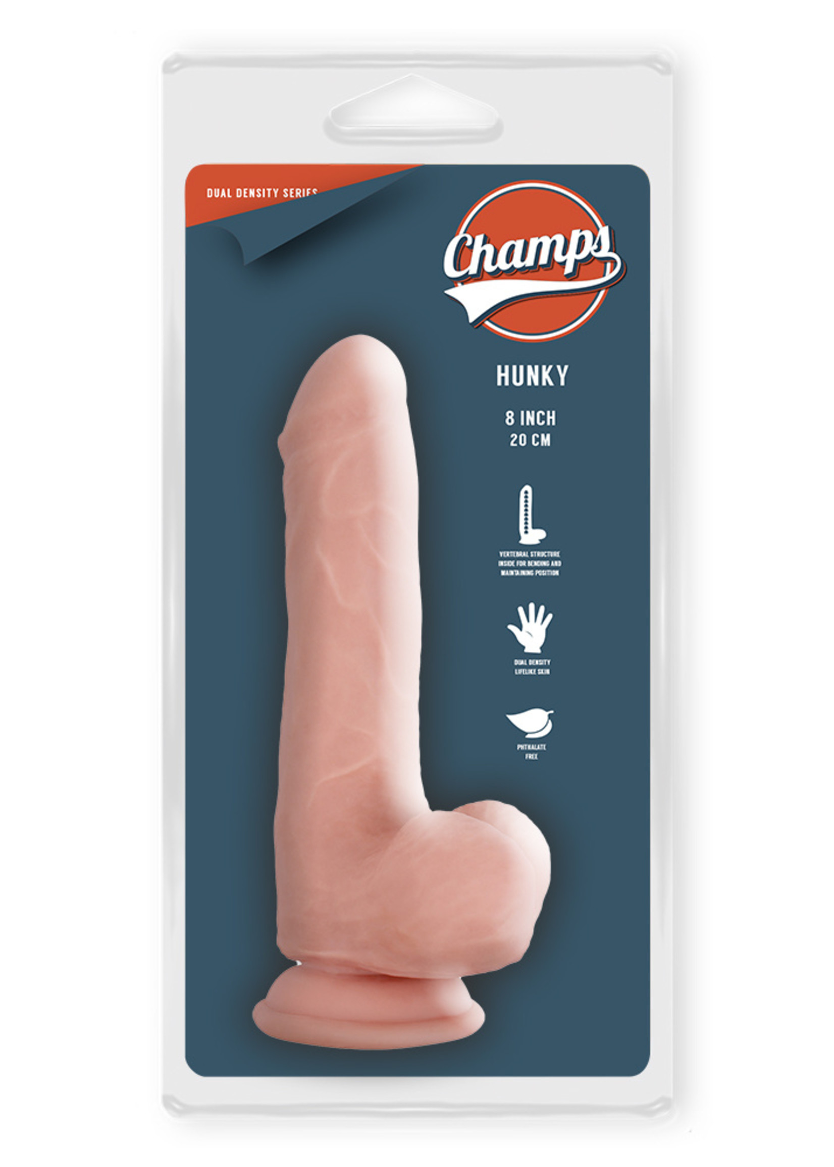 Champs Hunky dual density dildo 8 inch / 20 cm flesh