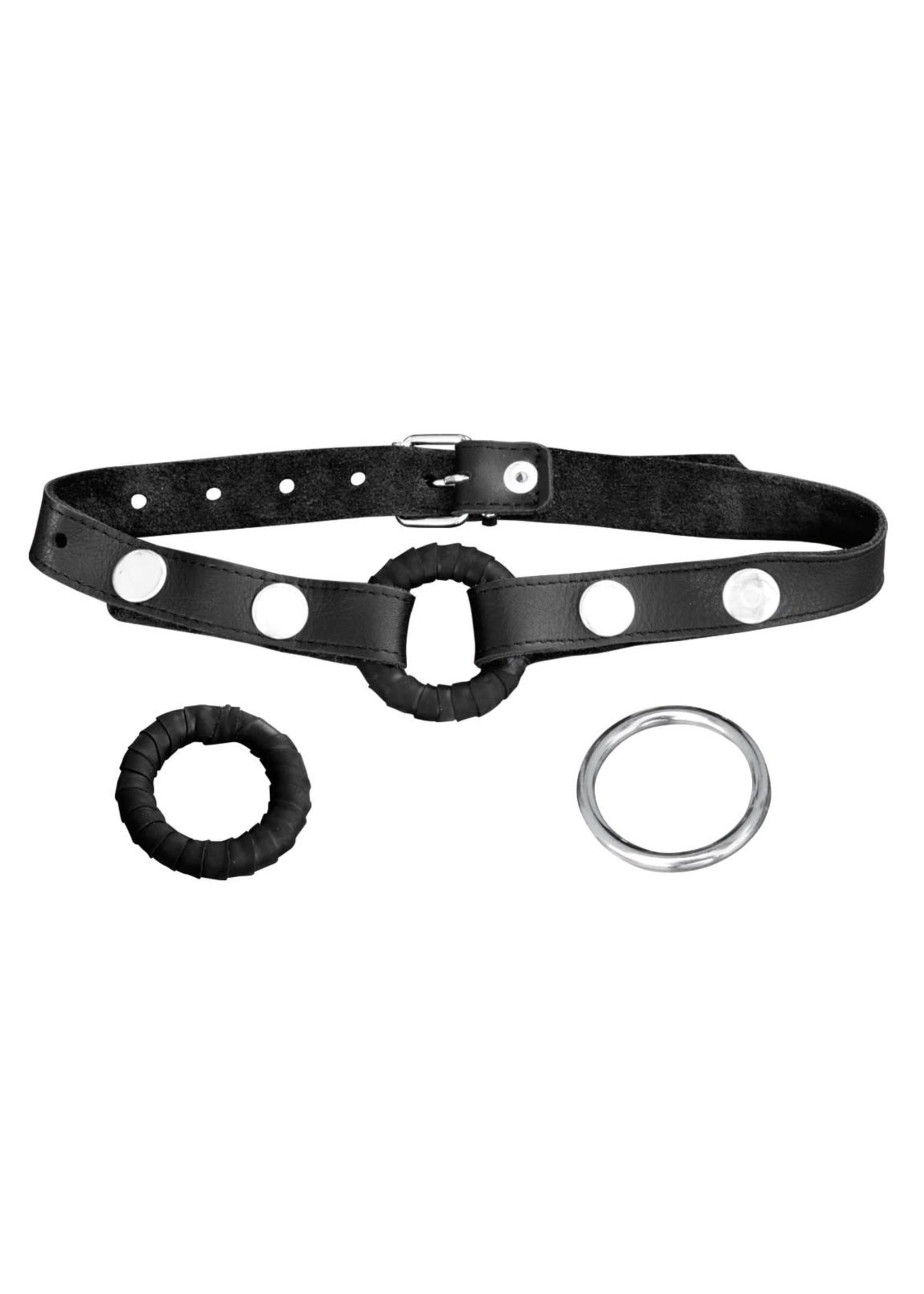 Dream Toys Leder-Latex-Metall-Ringknebel