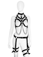 XX-dreamtoys Leren bh-set met ketting