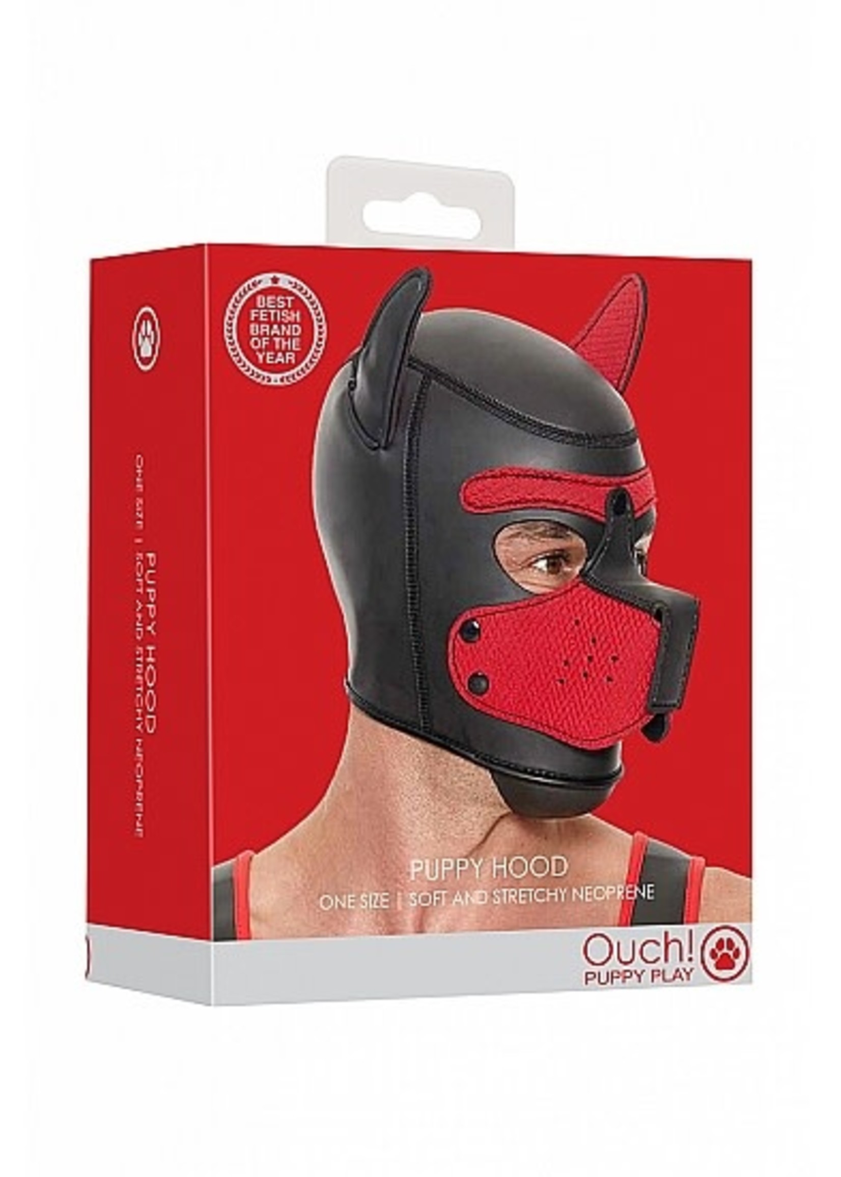 Ouch! Neopreen puppy masker - red