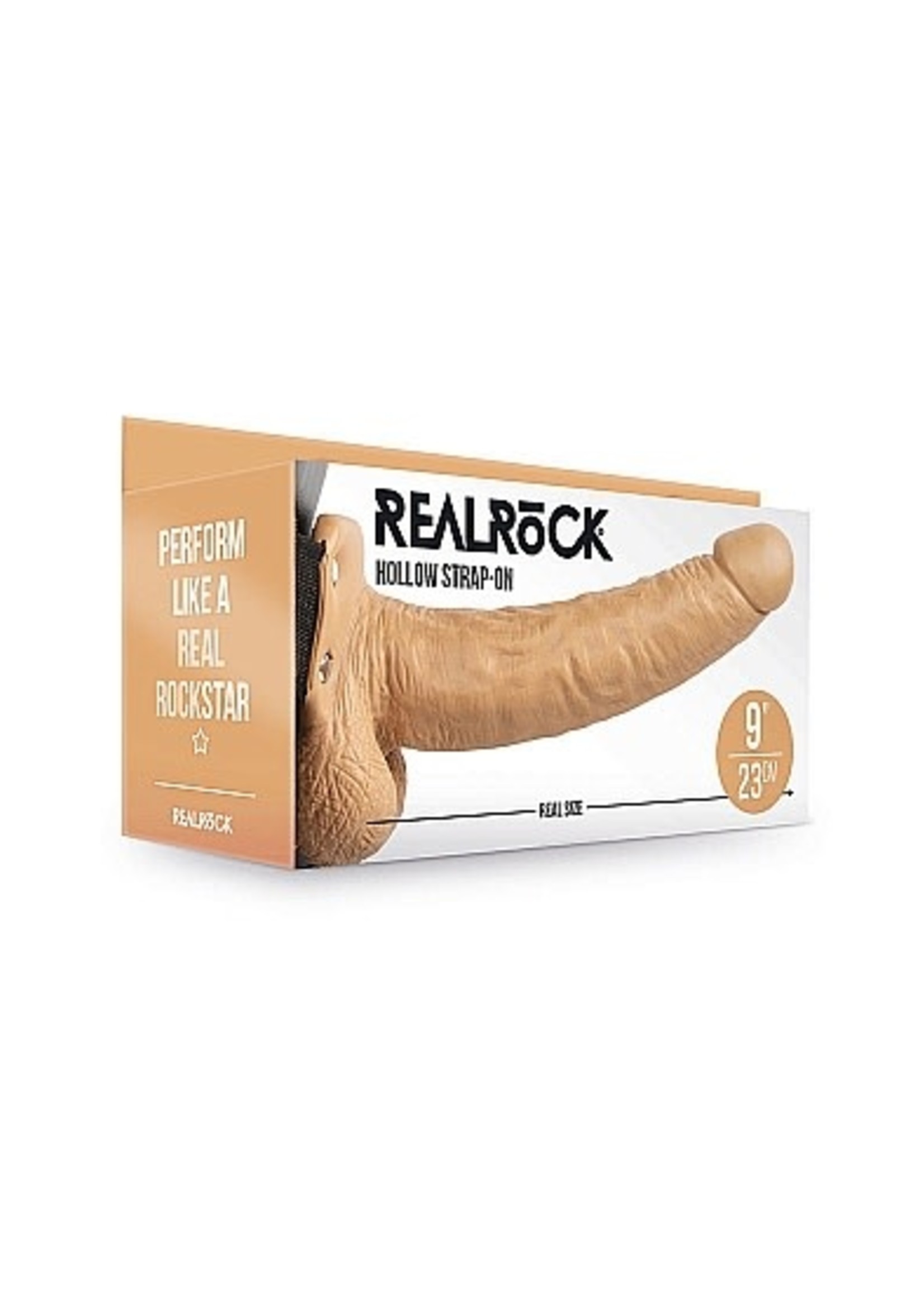 Realrock by Shots Holle strap-on met ballen - 23 cm