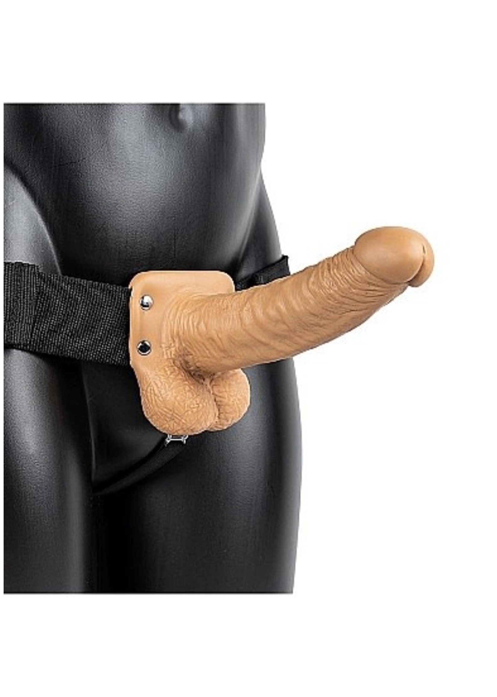 Realrock by Shots Holle strap-on met ballen - 18 cm