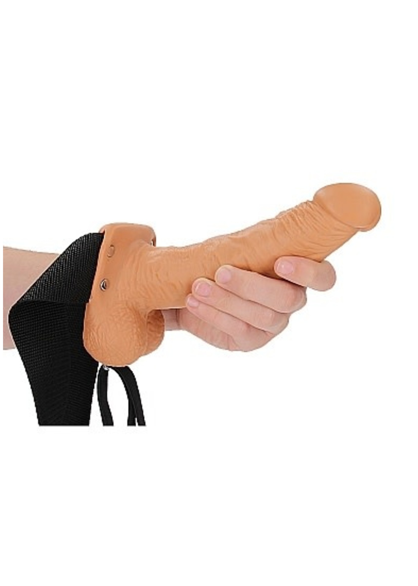 Realrock by Shots Holle strap-on met ballen - 18 cm