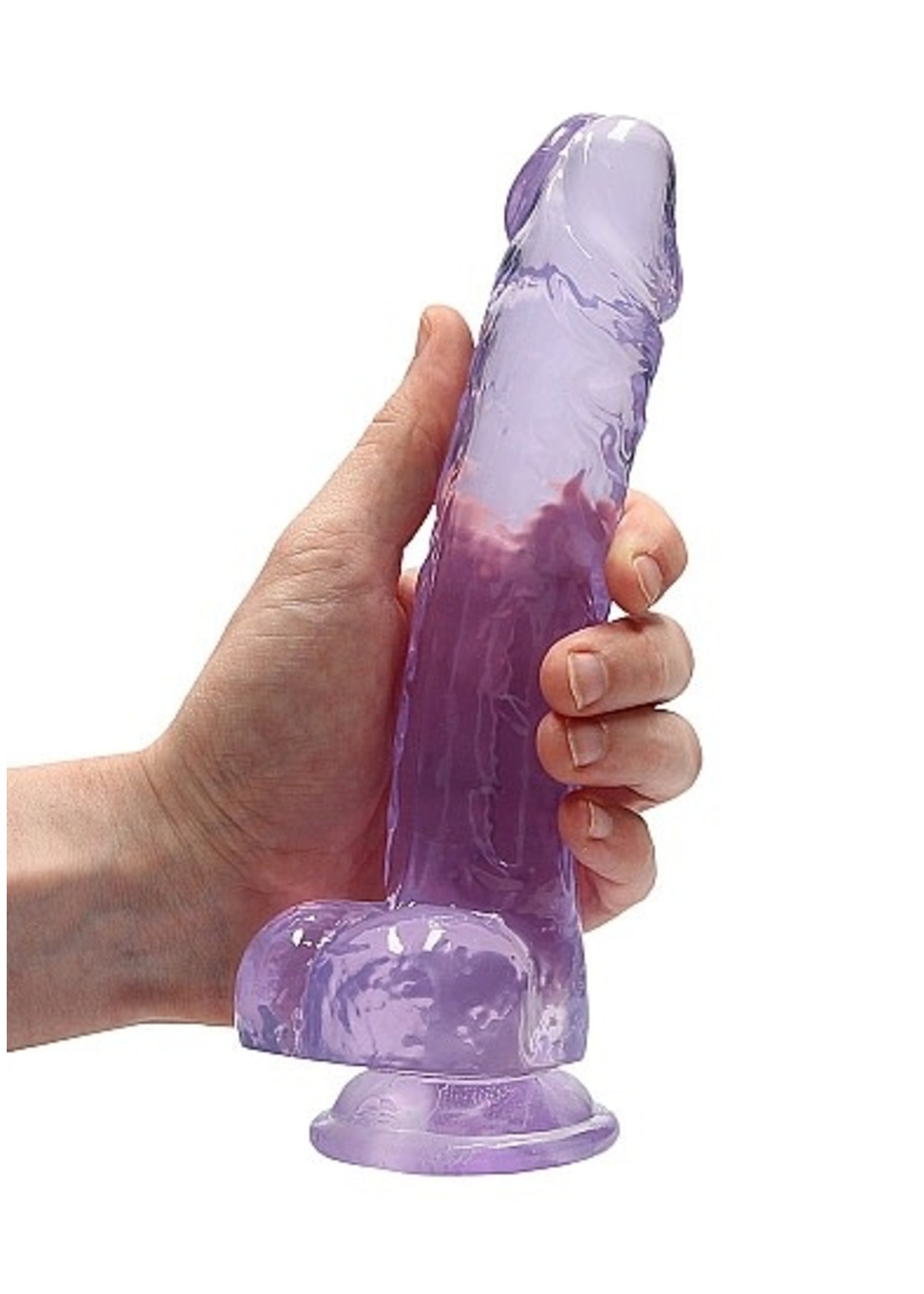 Realrock by Shots Realistic dildo with balls 8" purple