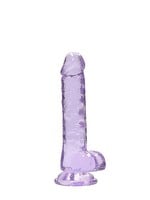 Realrock by Shots Realistic dildo with balls 7" purple