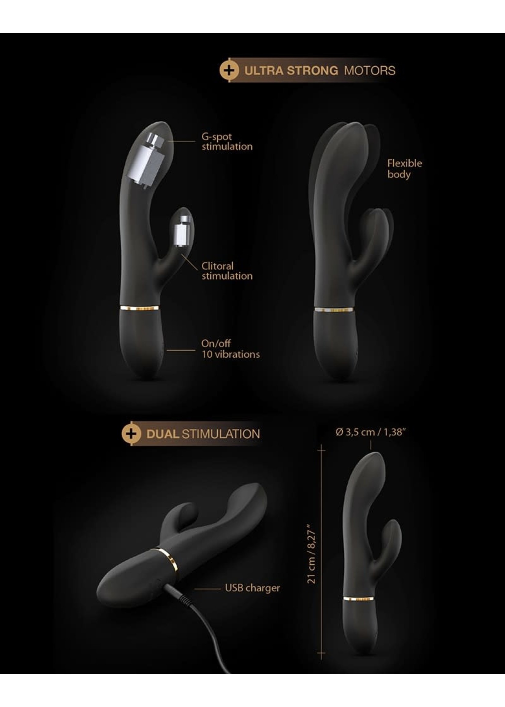 Dorcel Glam rabbit flexible - black