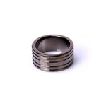 Kiotos Black steel cockring ribbed