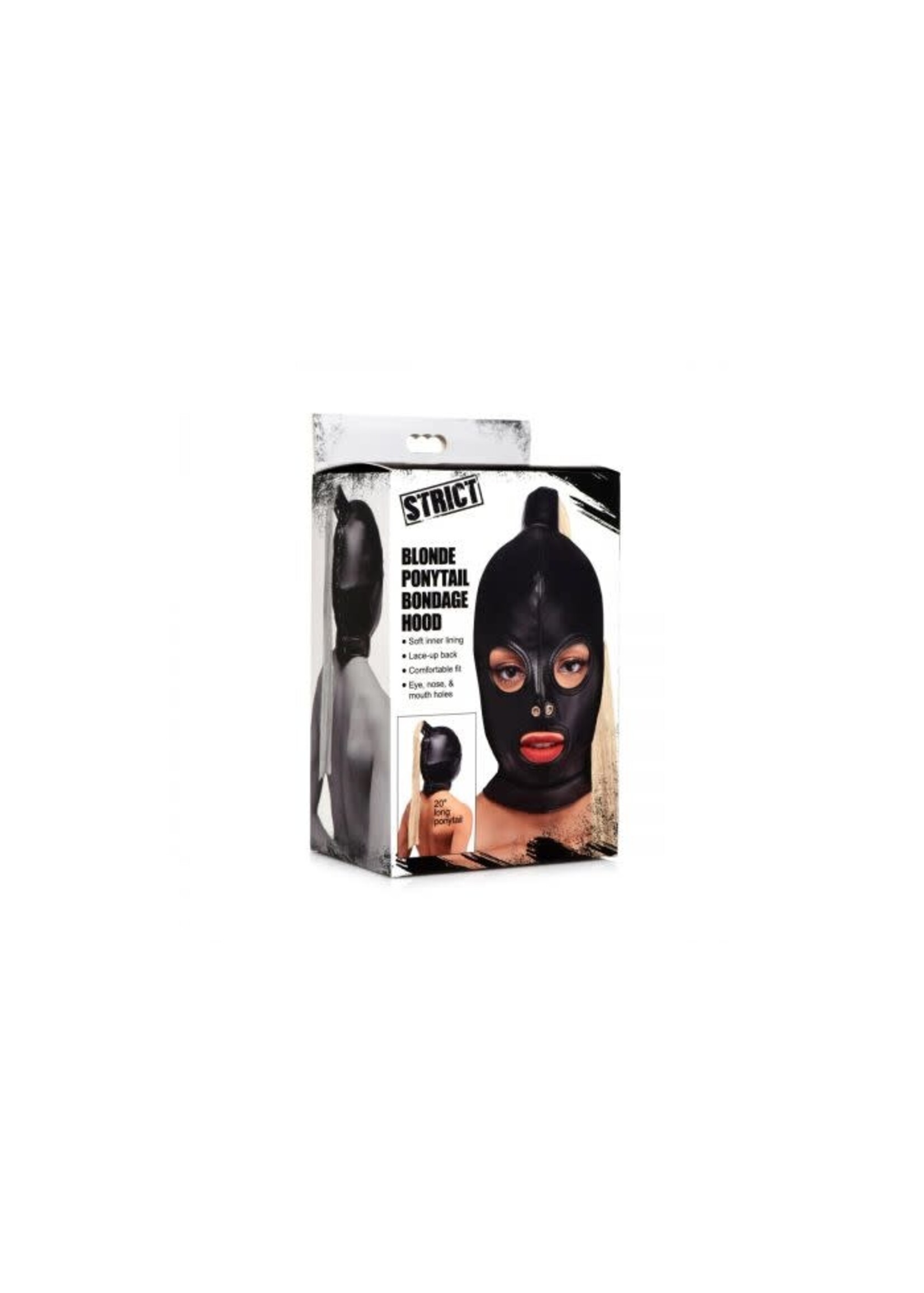 Blonde ponytail bondage hood