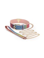 NS Novelties Spectra bondage collar & leash rainbow