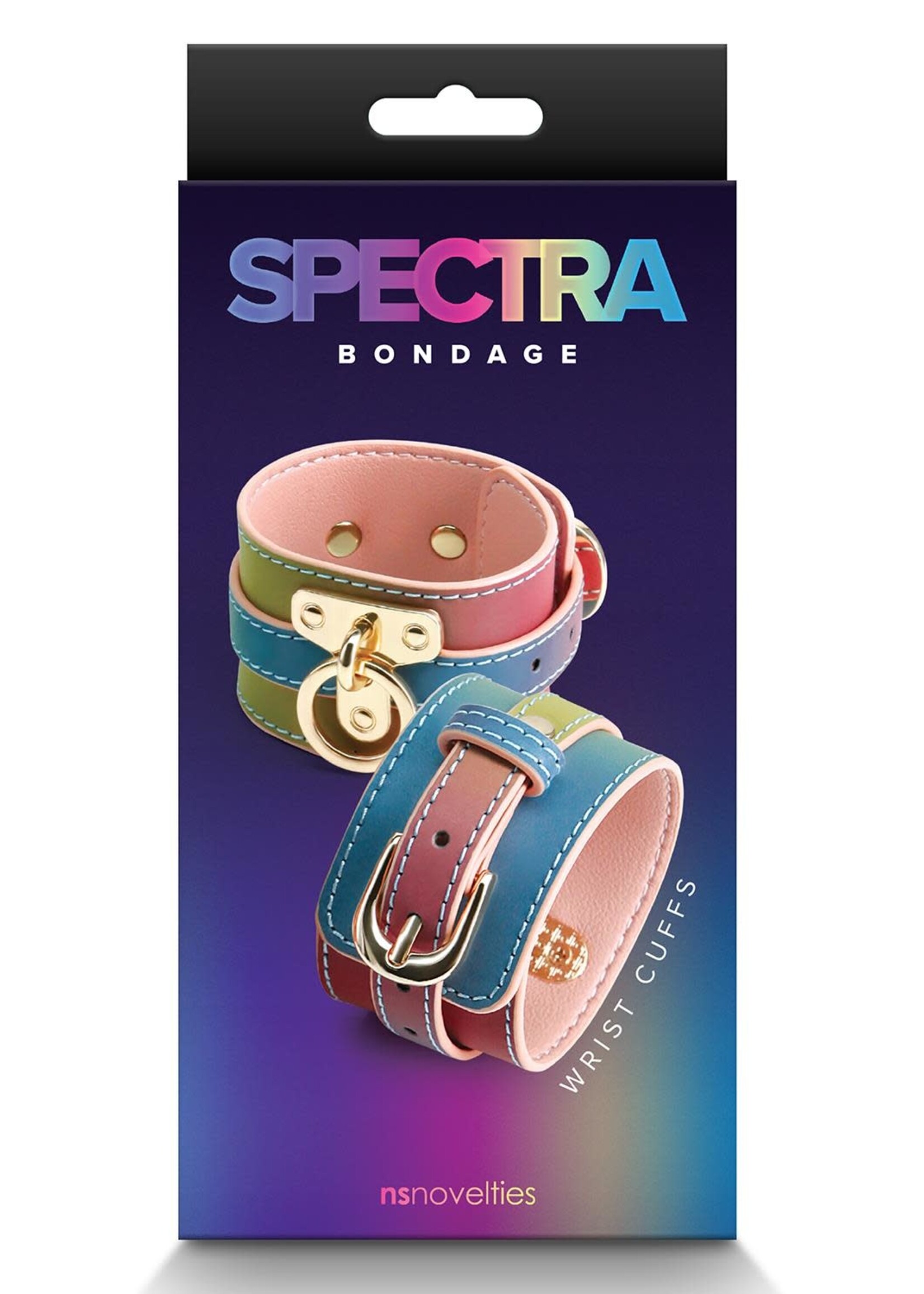 NS Novelties Spectra bondage wrist cuff rainbow