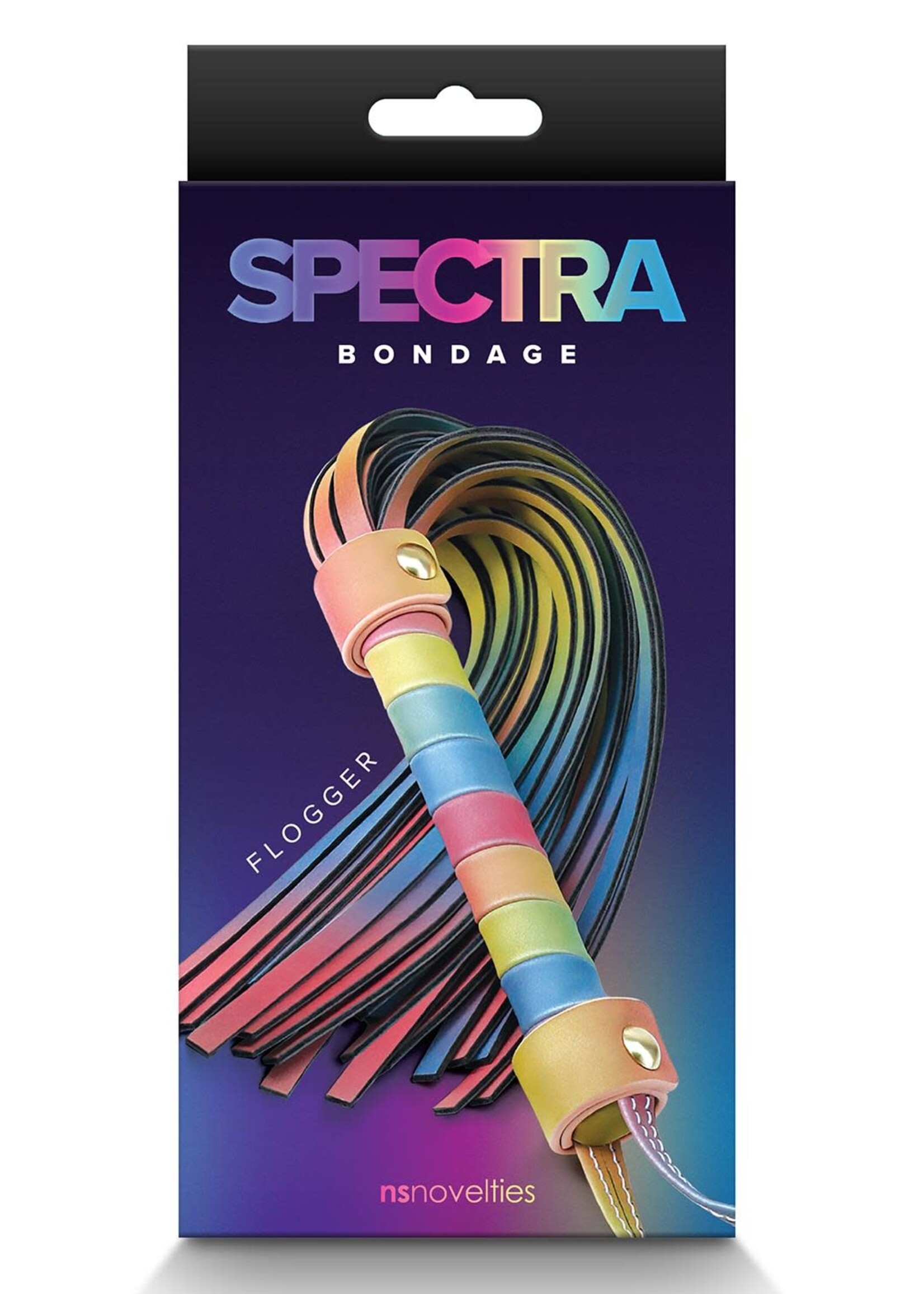 NS Novelties Spectra bondage flogger rainbow