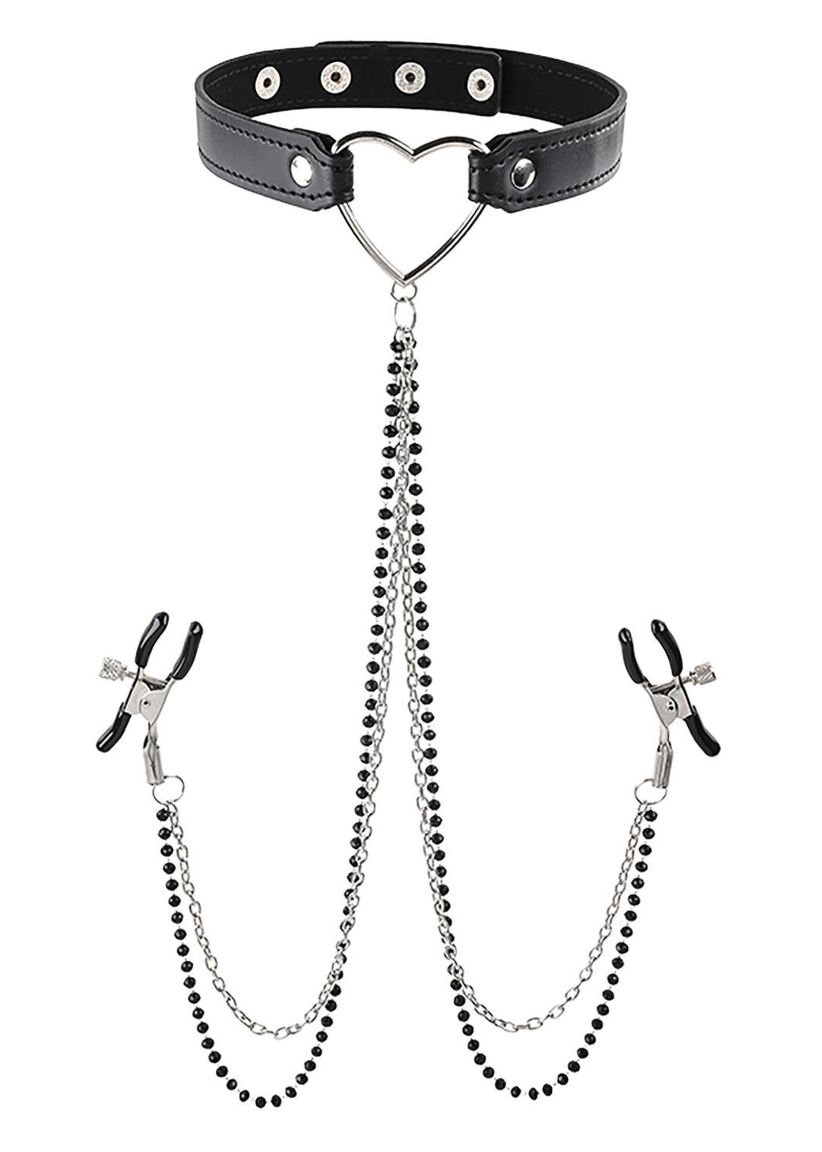 Sportsheets SM amor collar with nipple jewelry