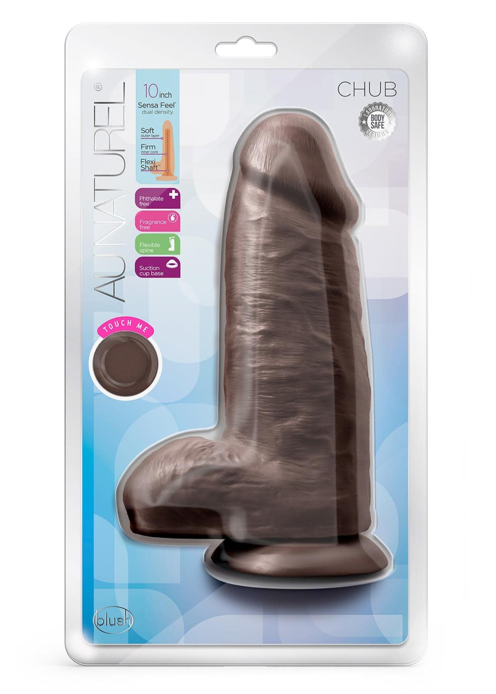 Blush Au natural chub 10'' dildo chocolate