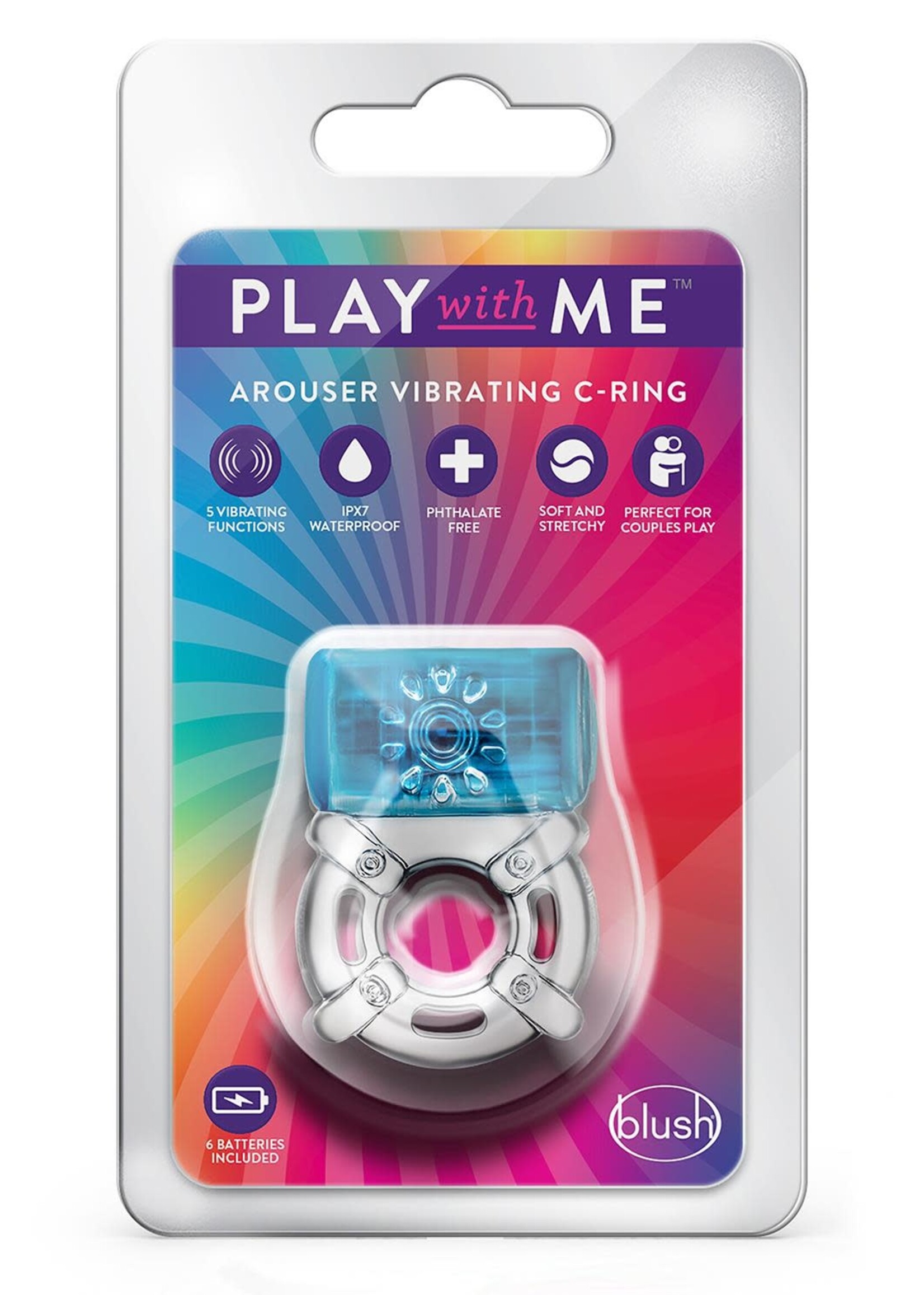 Blush Play with me one night stand vibrating c-ring blue