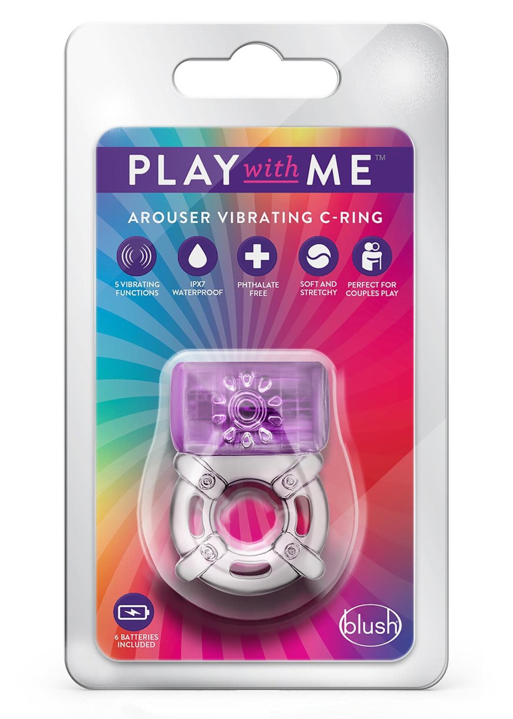 Blush Play with me one night stand vibrating c-ring purple