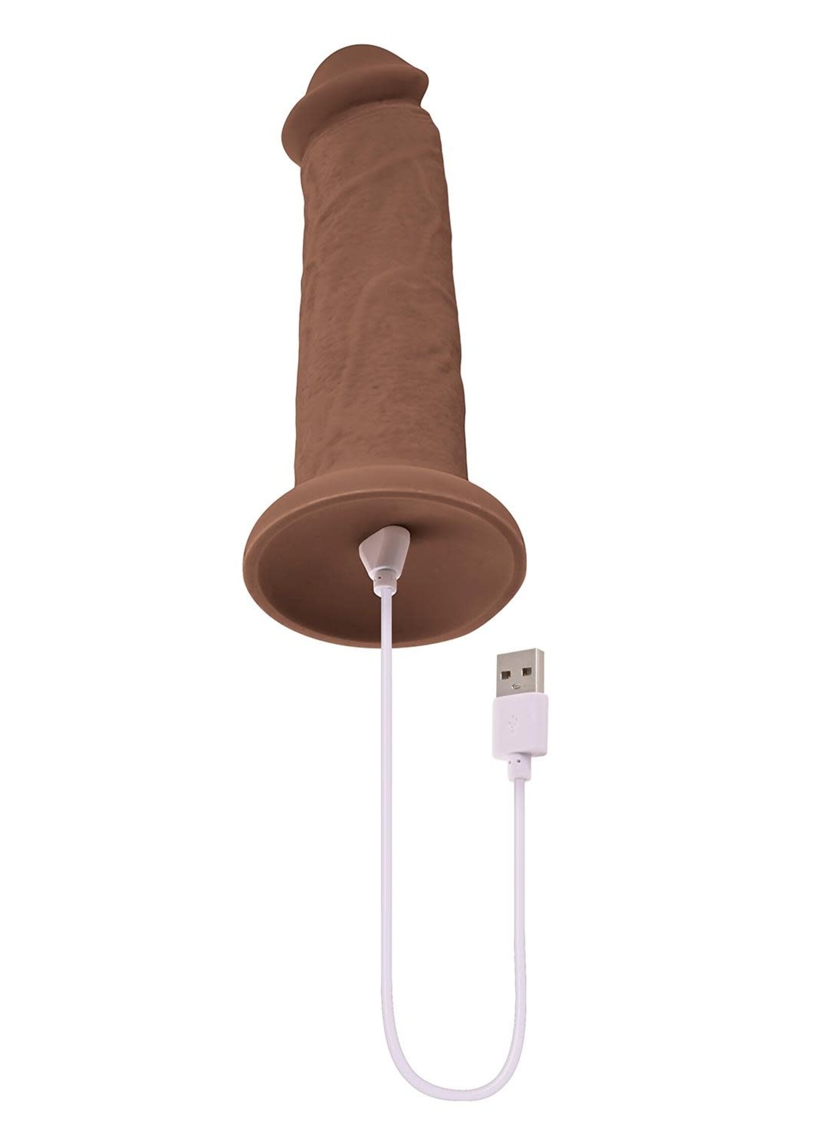 Evolved Girthy vibrating dong dark flesh 7''