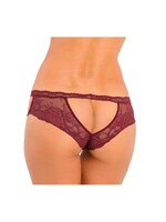 Penthouse Dive deep open back panty burgundy - S/M