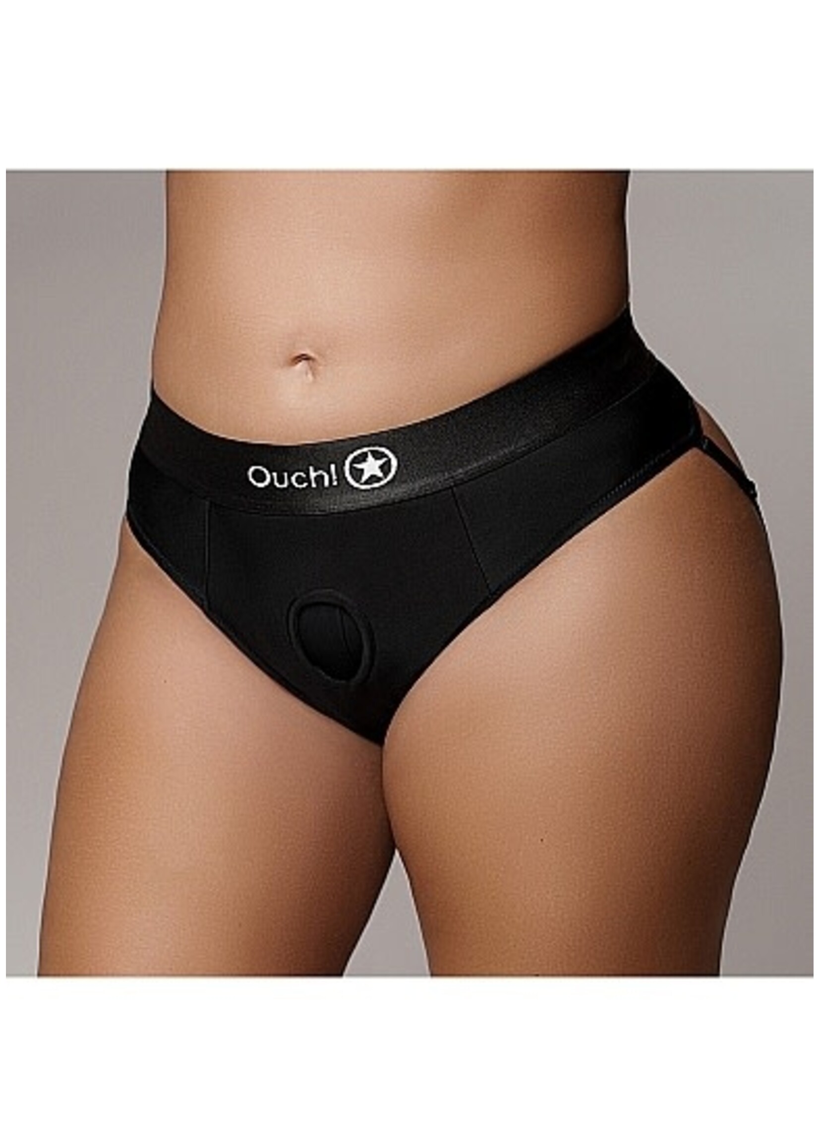 Ouch! Vibrating strap-on thong black XL/XXL