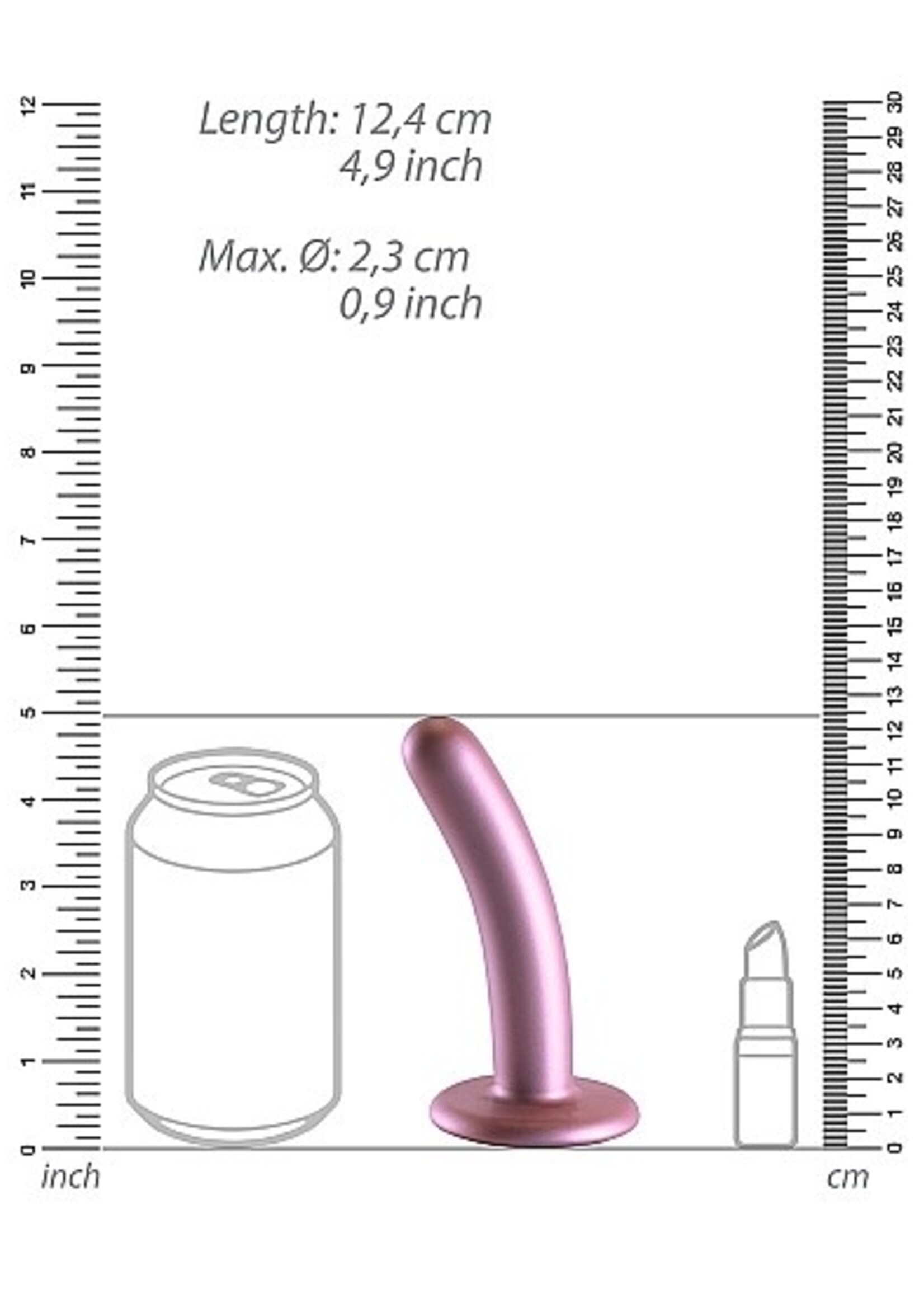 Ouch! Smooth G-spot dildo 12 cm - Rose gold