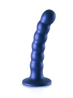 Ouch! Beaded G-spot dildo - 5'' / 13 cm - metallic blue