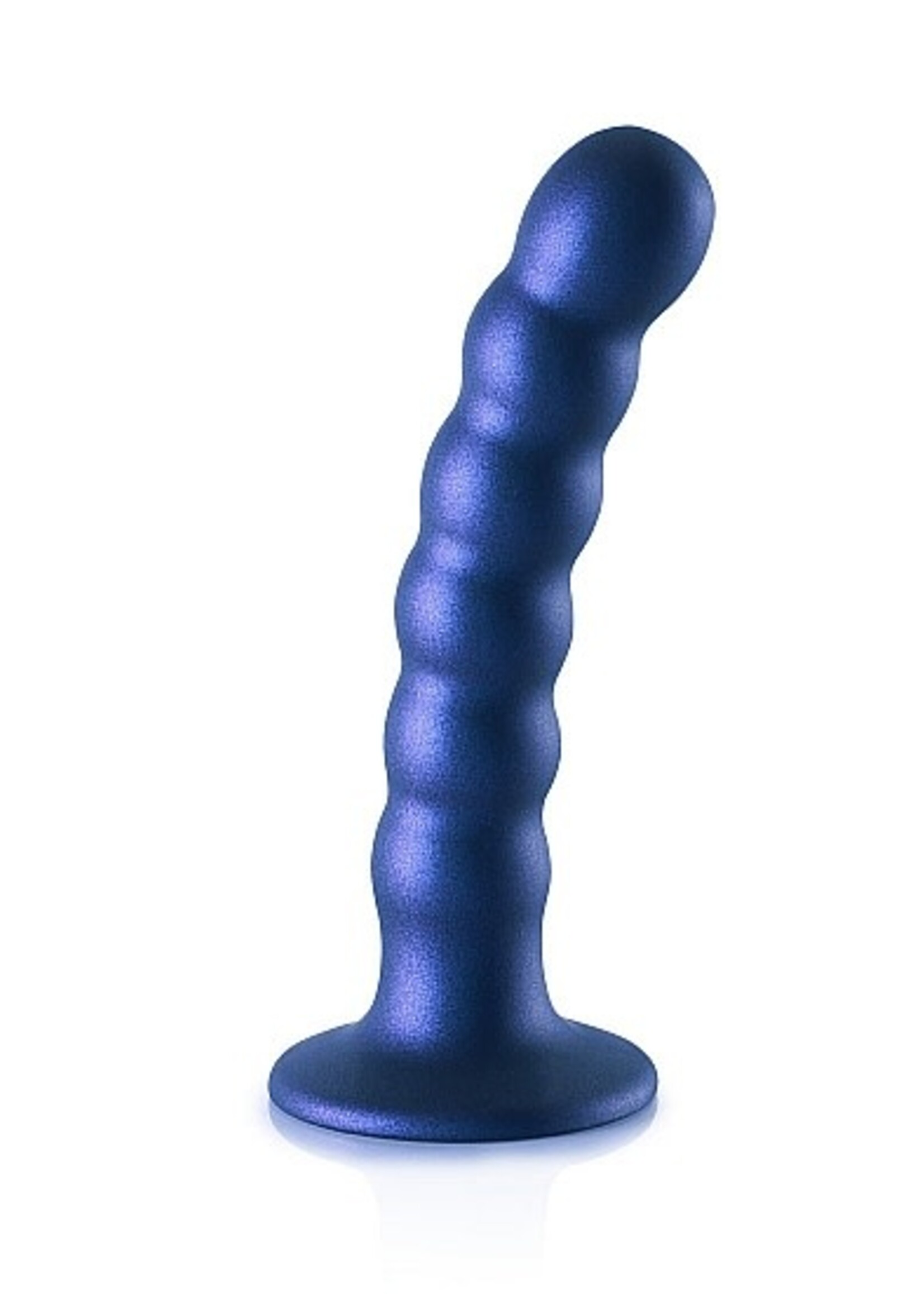 Ouch! Beaded G-spot dildo - 5'' / 13 cm - metallic blue