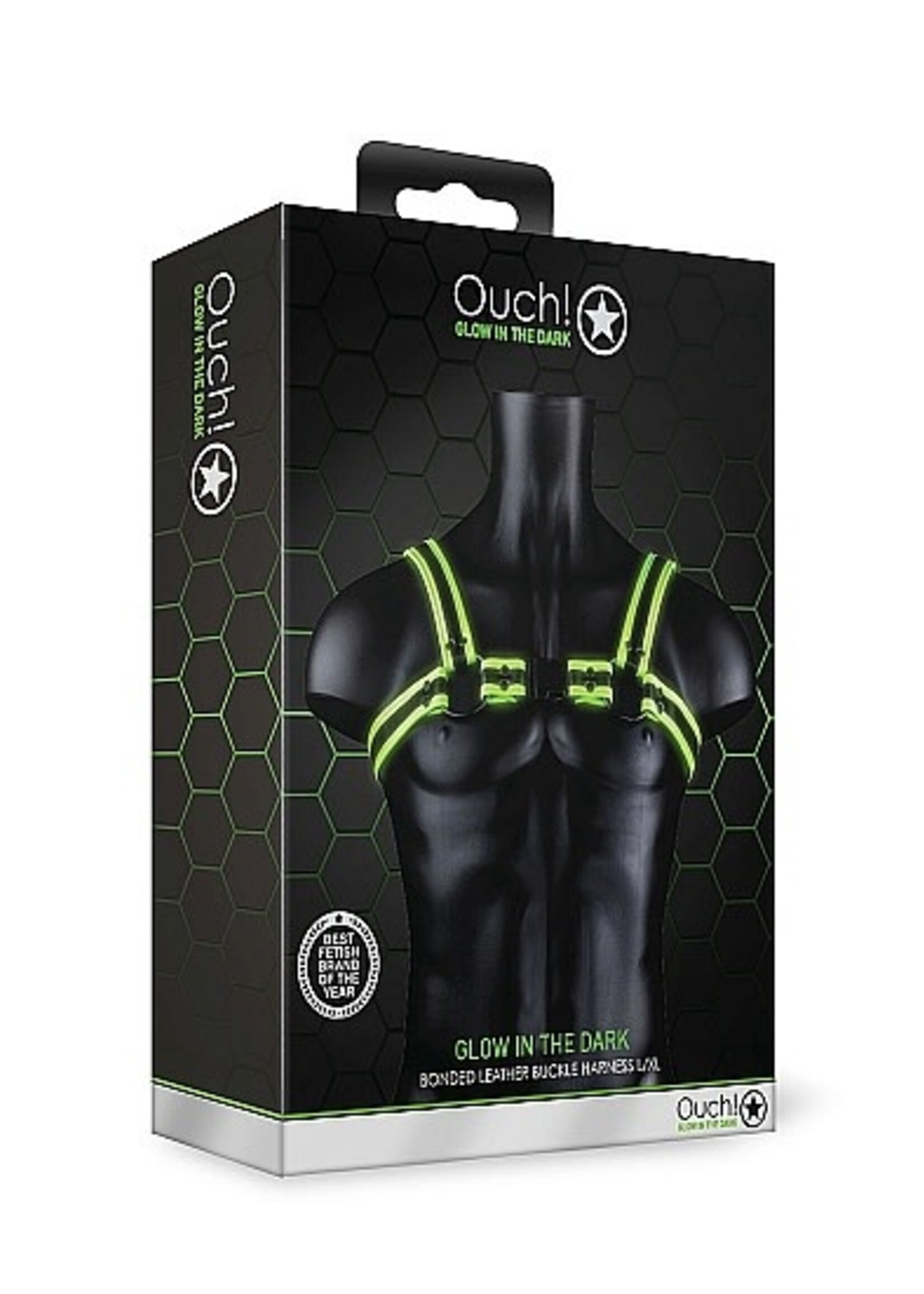 Ouch! Gesp harnas glow in the dark L/XL